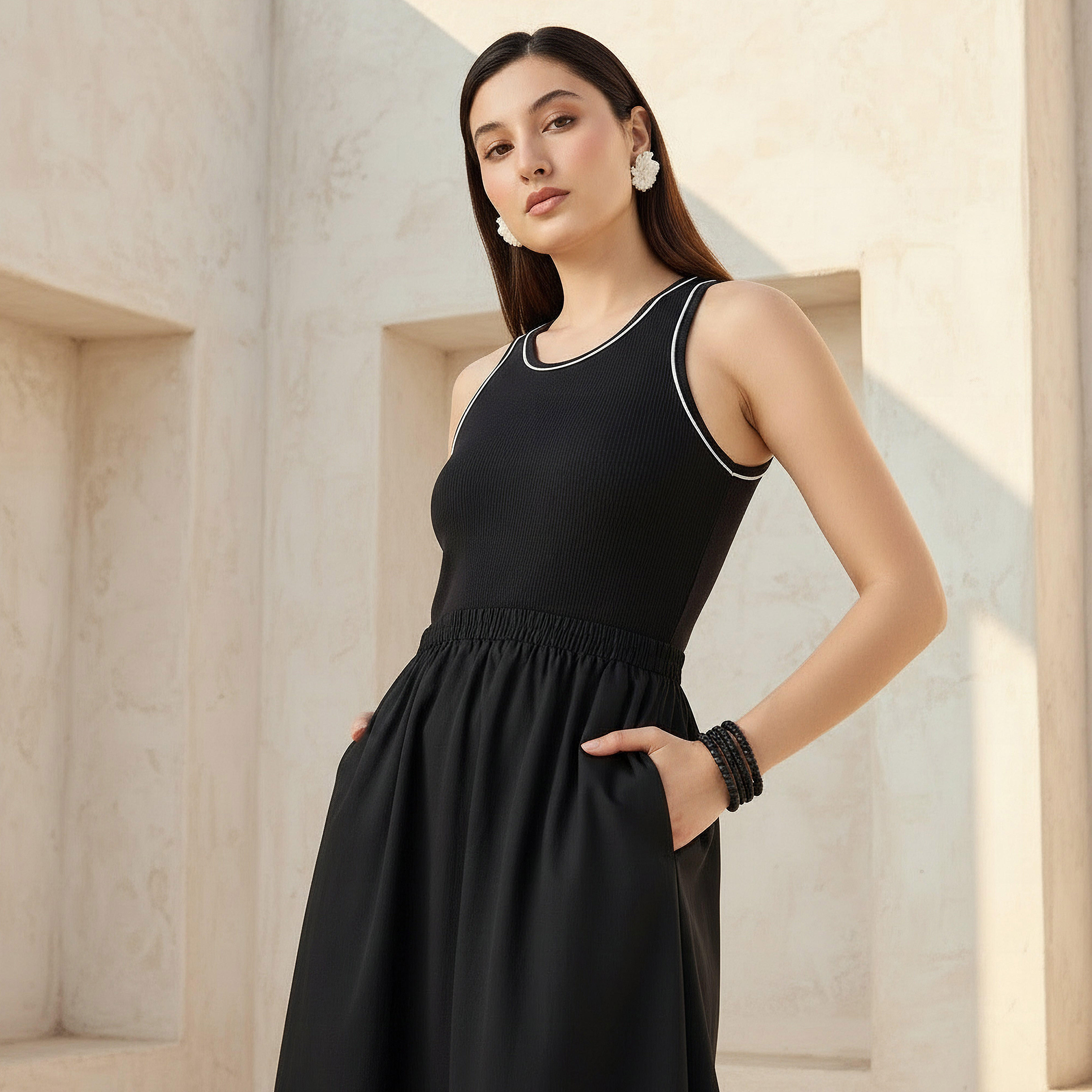 Ribbed Maxi Dress with Pockets-women-clothing-dresses-image-2