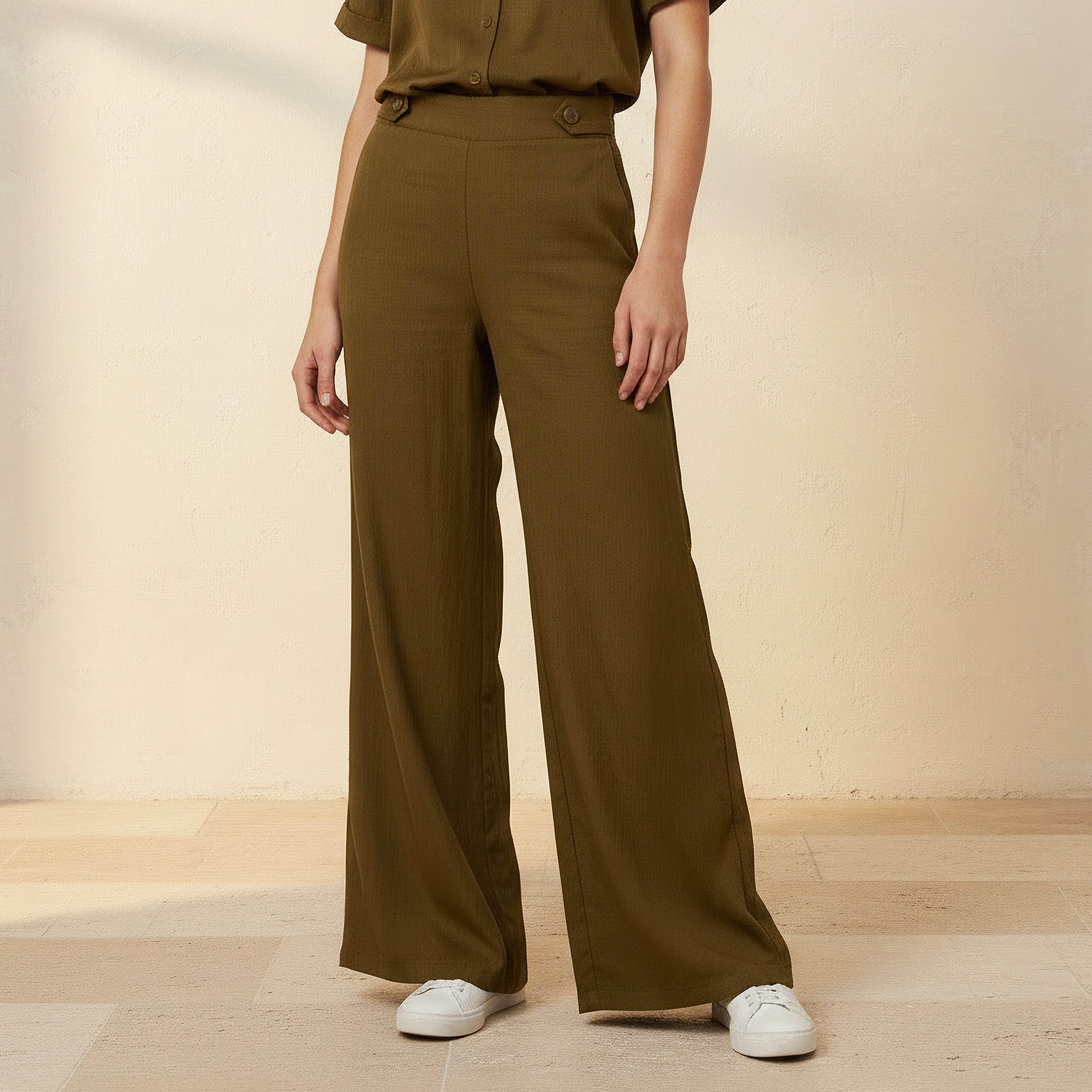 Mid-Rise Button Detail Trousers-women-clothing-bottoms-trousers-image-1