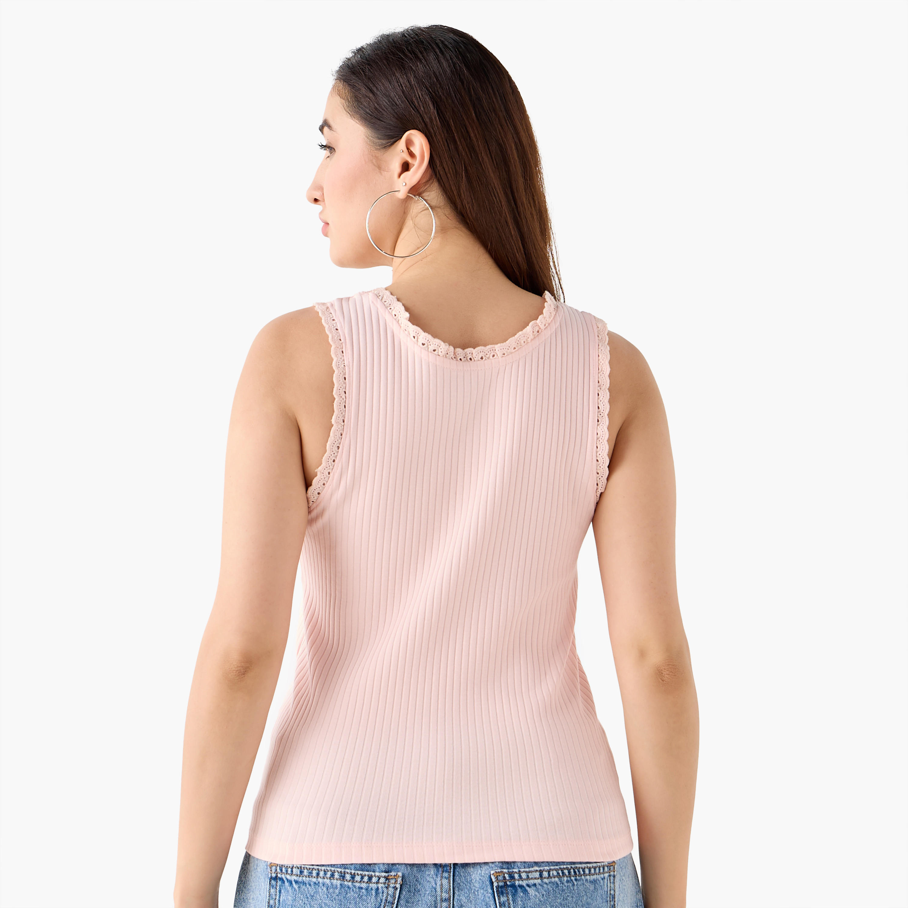 بلوزة تانك بارزة الملمس مضلّع-women-clothing-tshirts-image-3