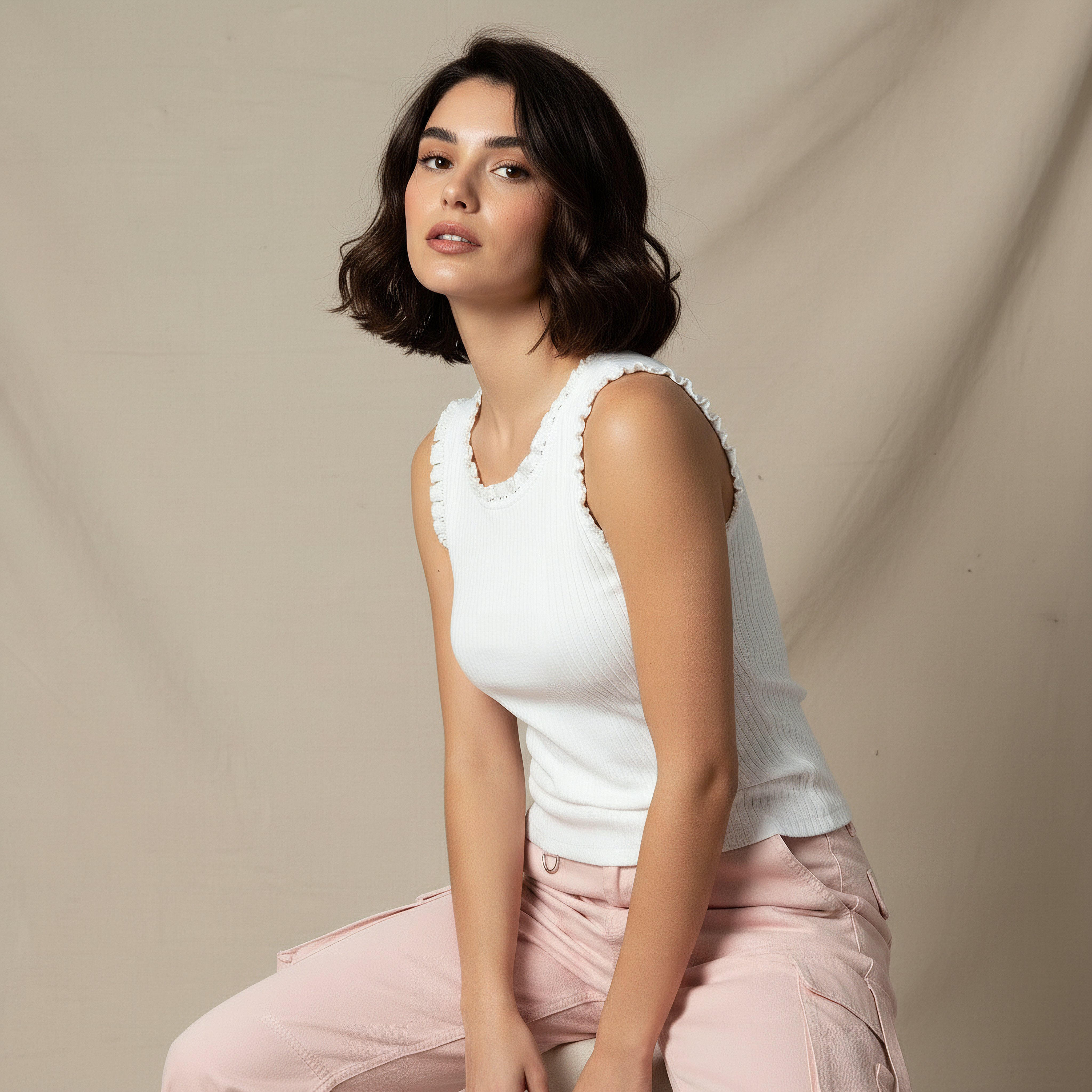 بلوزة تانك بارزة الملمس مضلّع-women-clothing-tshirts-image-4