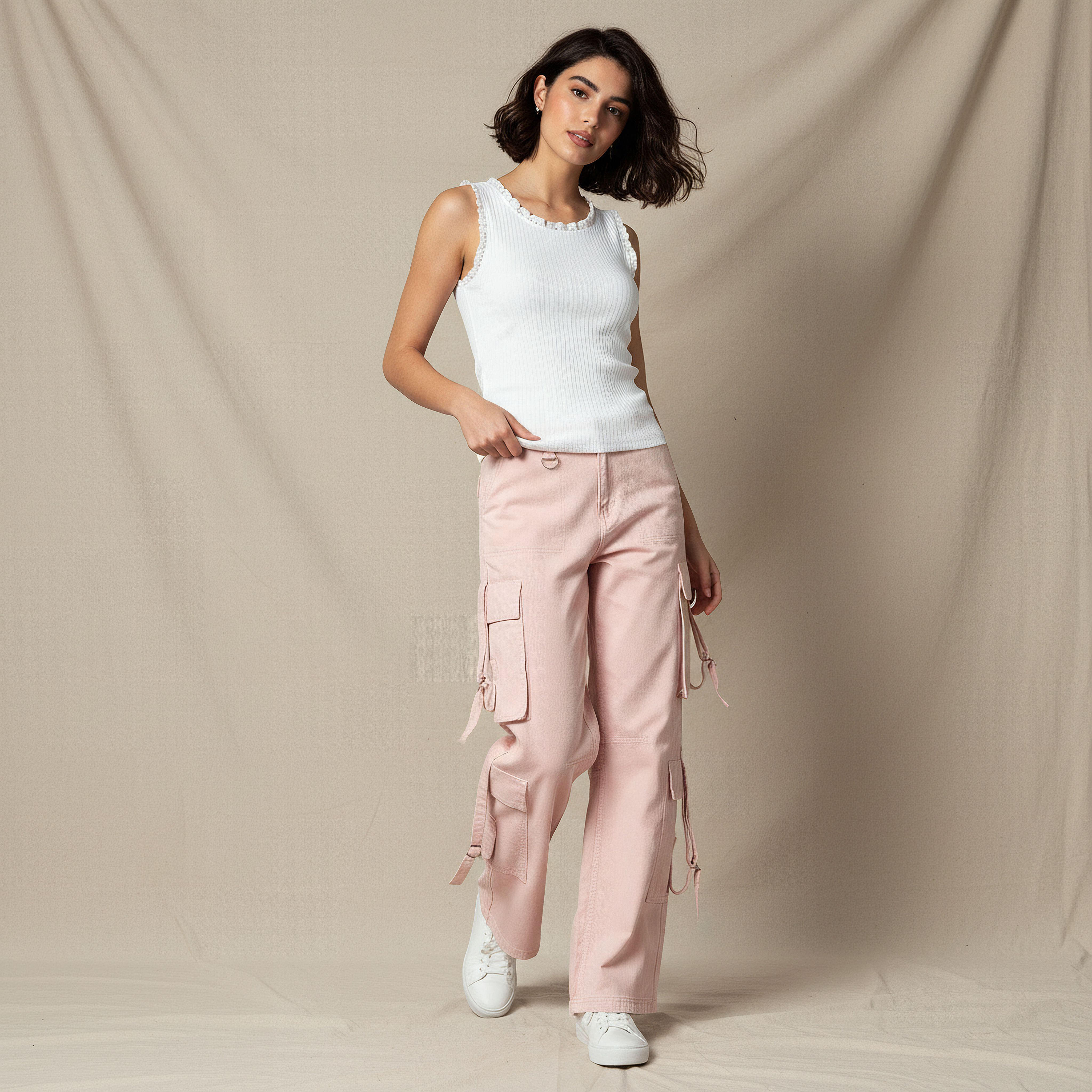 بلوزة تانك بارزة الملمس مضلّع-women-clothing-tshirts-image-2