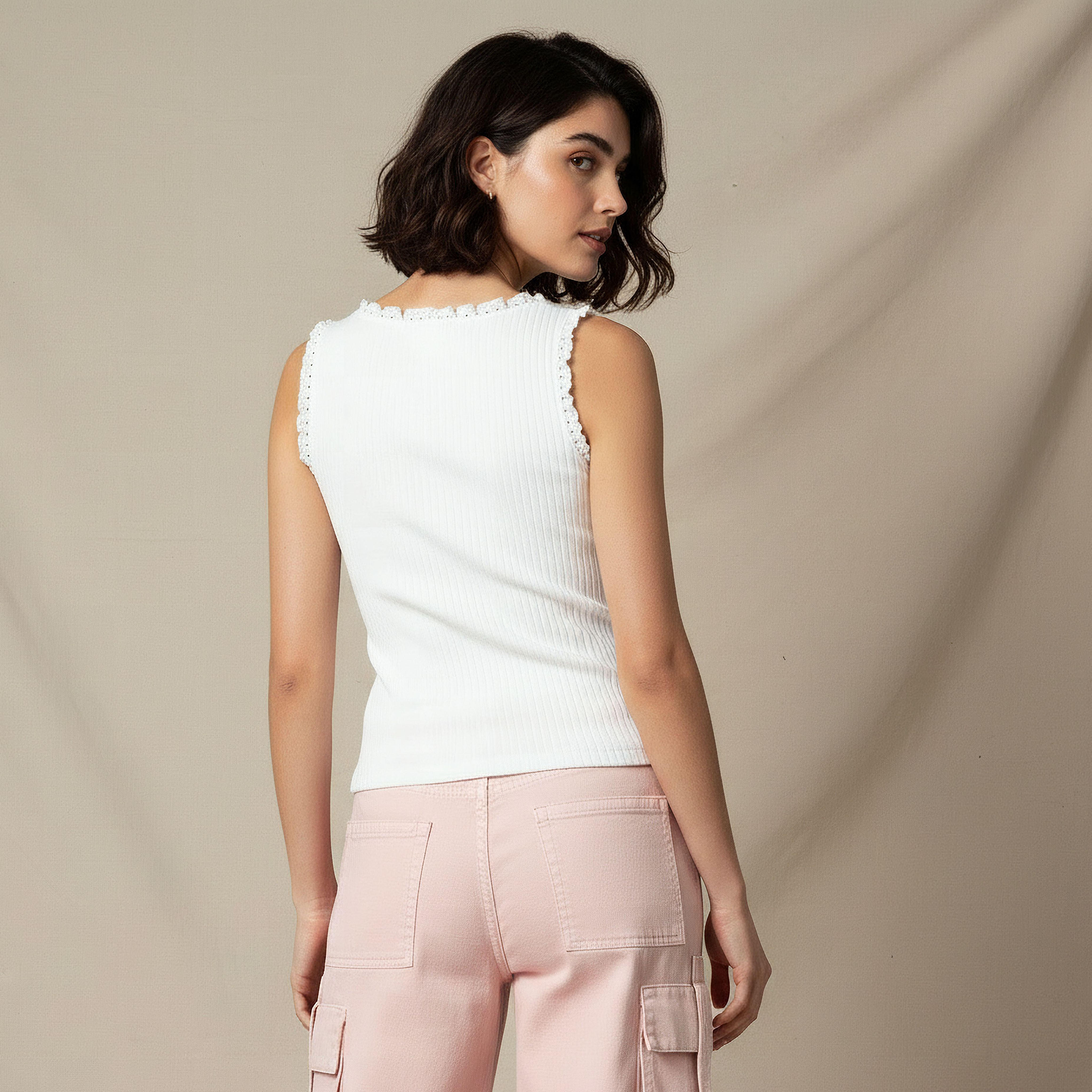 بلوزة تانك بارزة الملمس مضلّع-women-clothing-tshirts-image-1