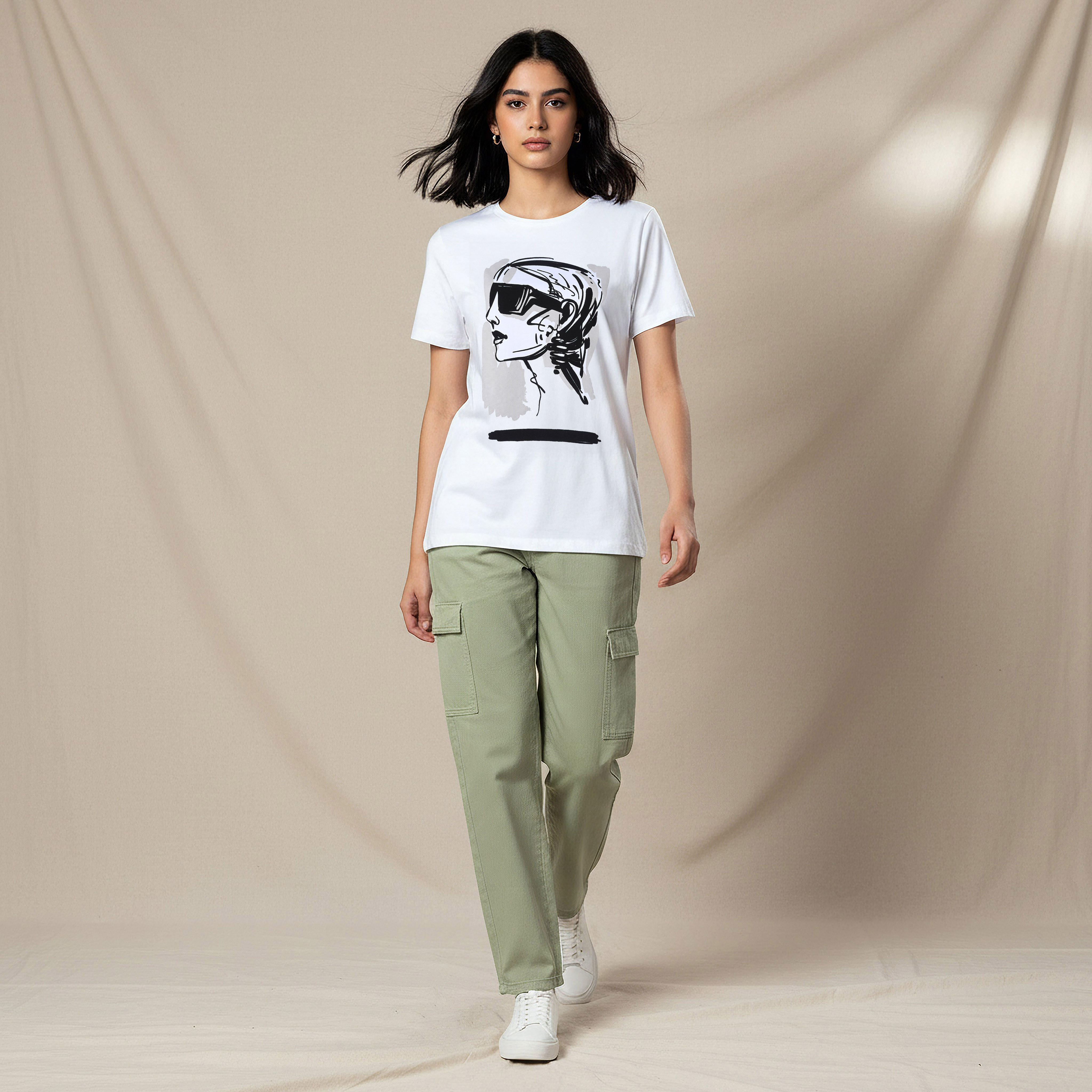 Regular Fit Cotton T-shirt with Print-women-clothing-tshirts-image-3