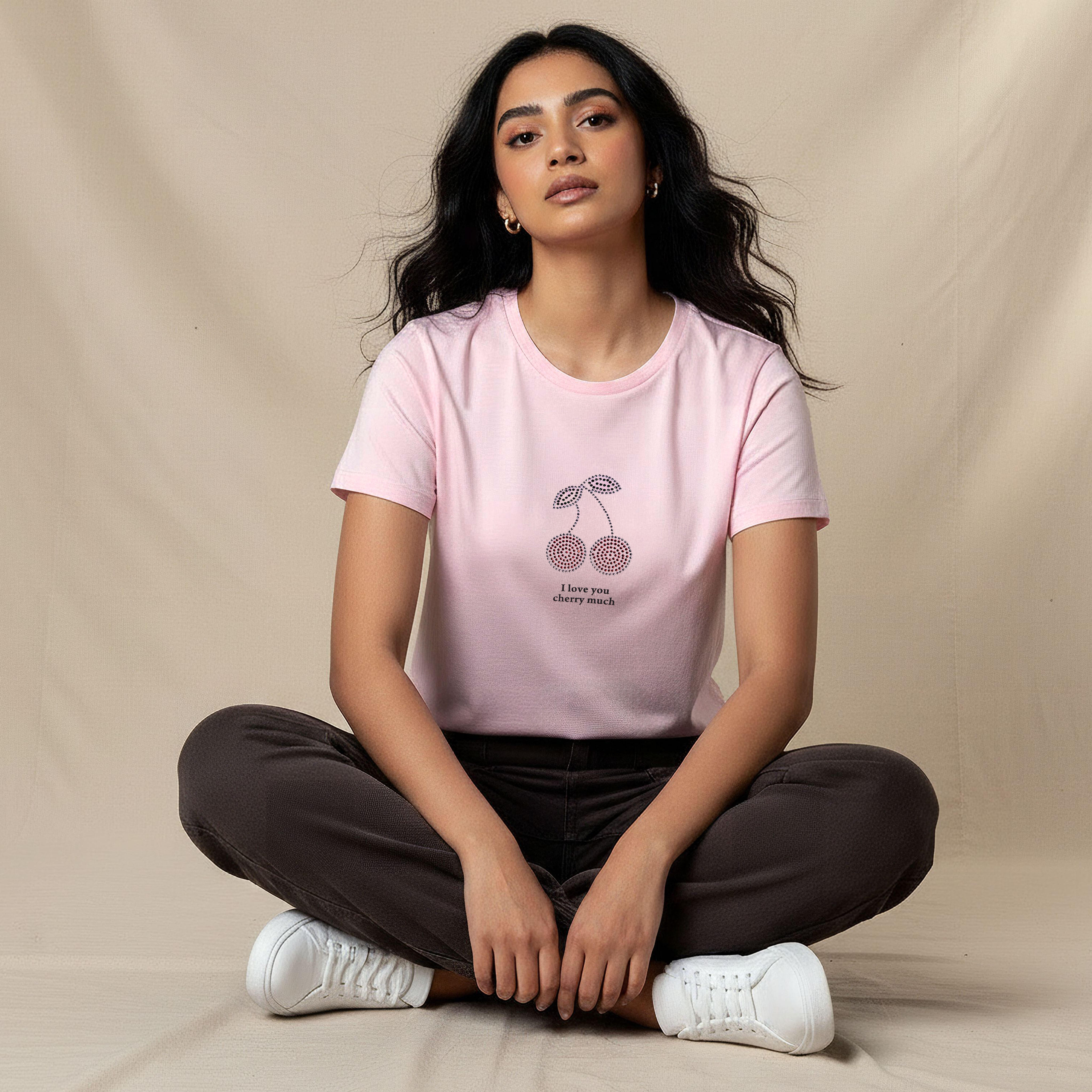 Regular Fit Cotton T-shirt with Embellishments-women-clothing-tshirts-image-3