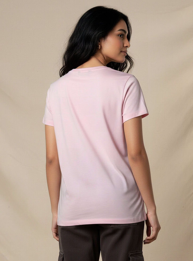 تيشيرت قطن بقصة عادية وزينة-women-clothing-tshirts-image-4