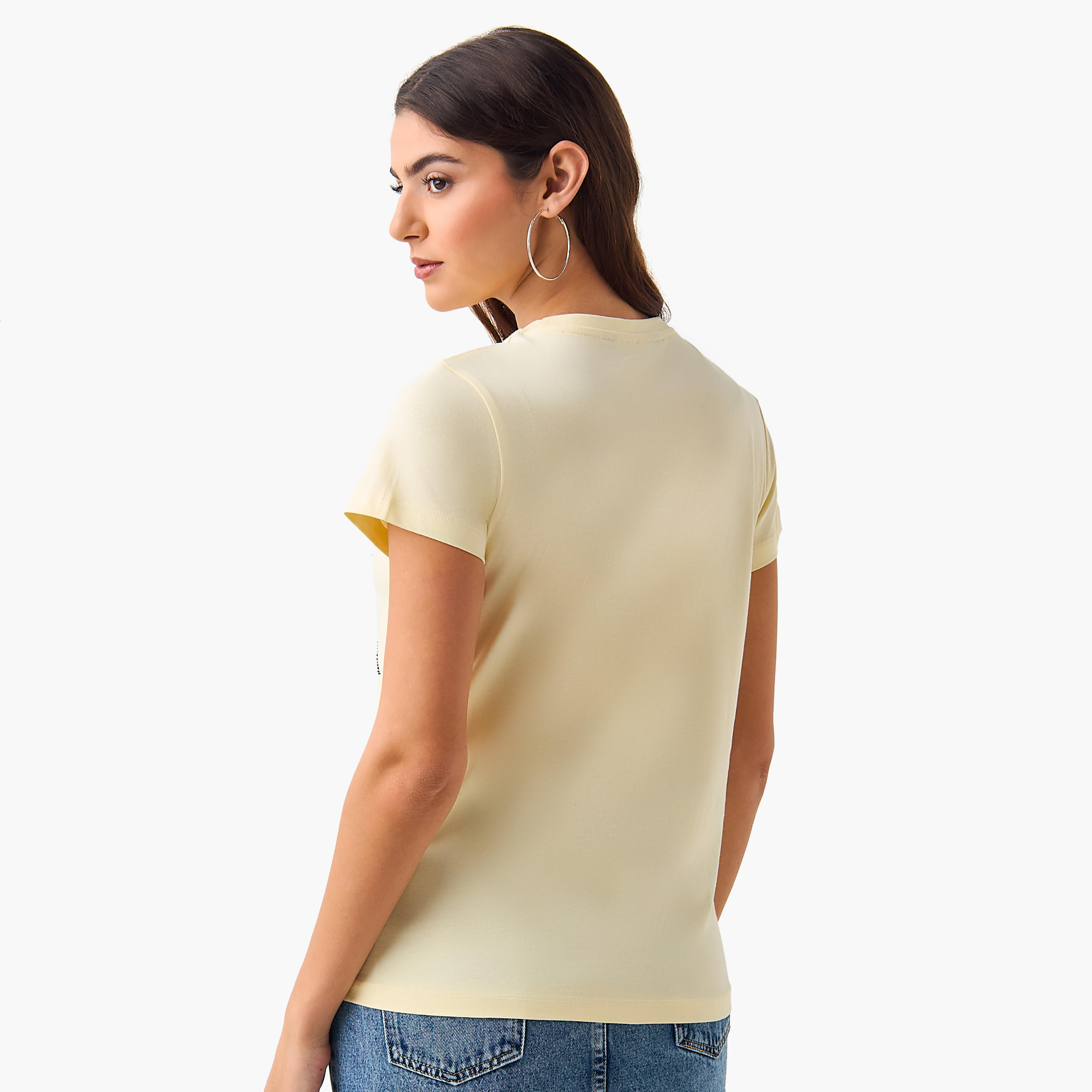 Cotton T-Shirt with Embellished Bow Detail-women-clothing-tshirts-image-6