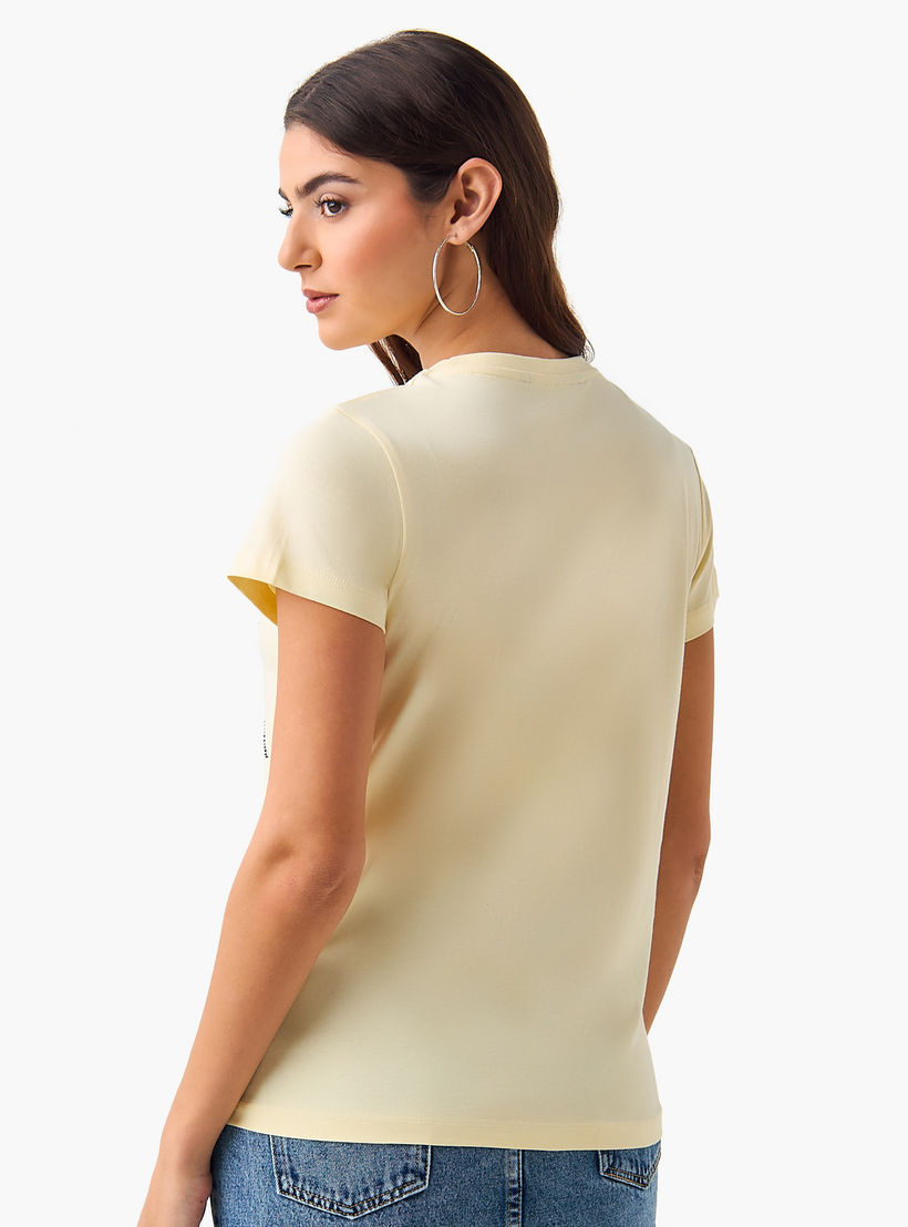 Cotton T-Shirt with Embellished Bow Detail-women-clothing-tshirts-image-6