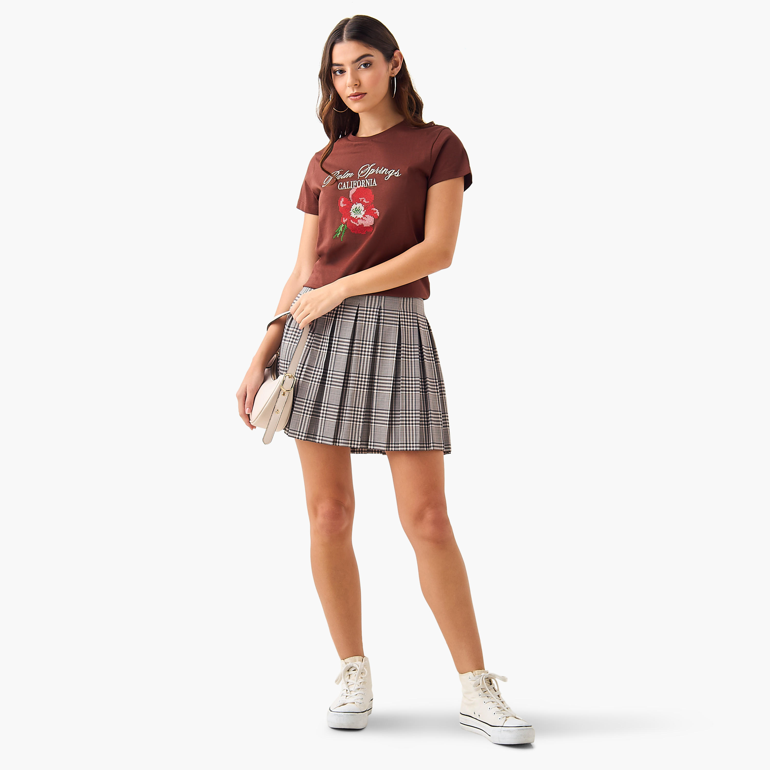 Cotton T-shirt with Print and Embroidery-women-clothing-tshirts-image-4