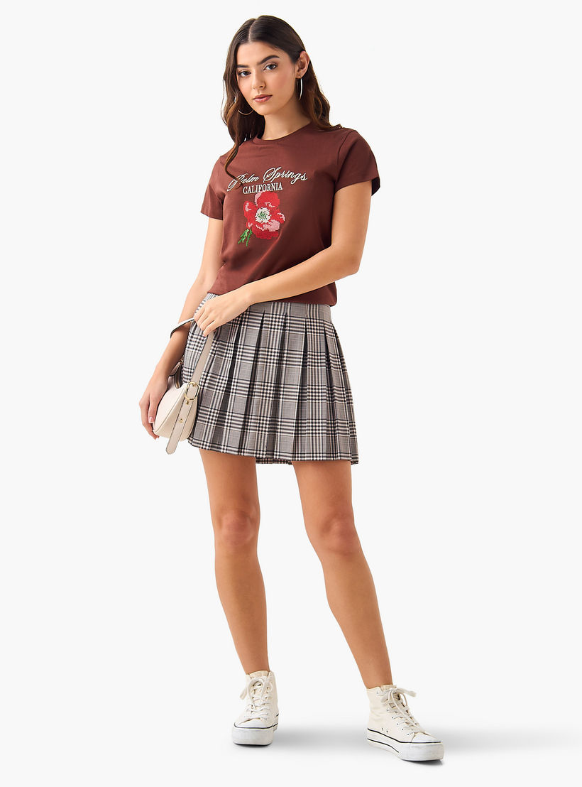 Cotton T-shirt with Print and Embroidery-women-clothing-tshirts-image-4