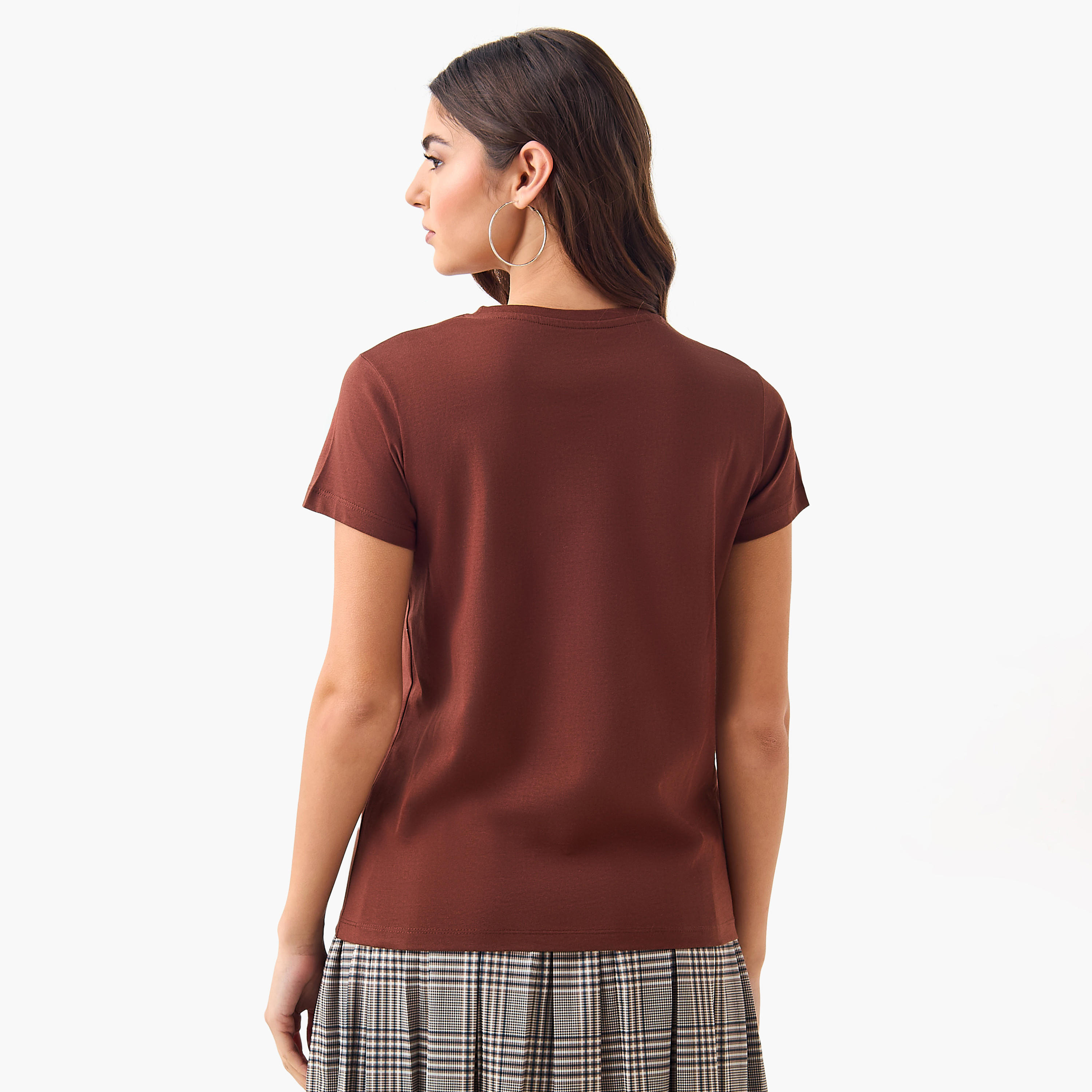 Cotton T-shirt with Print and Embroidery-women-clothing-tshirts-image-5