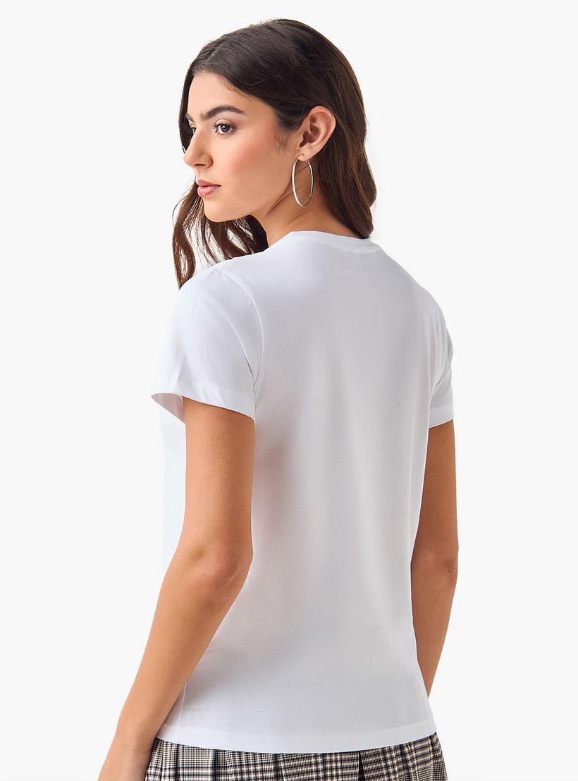 Cotton T-shirt with Print and Embroidery-women-clothing-tshirts-image-6