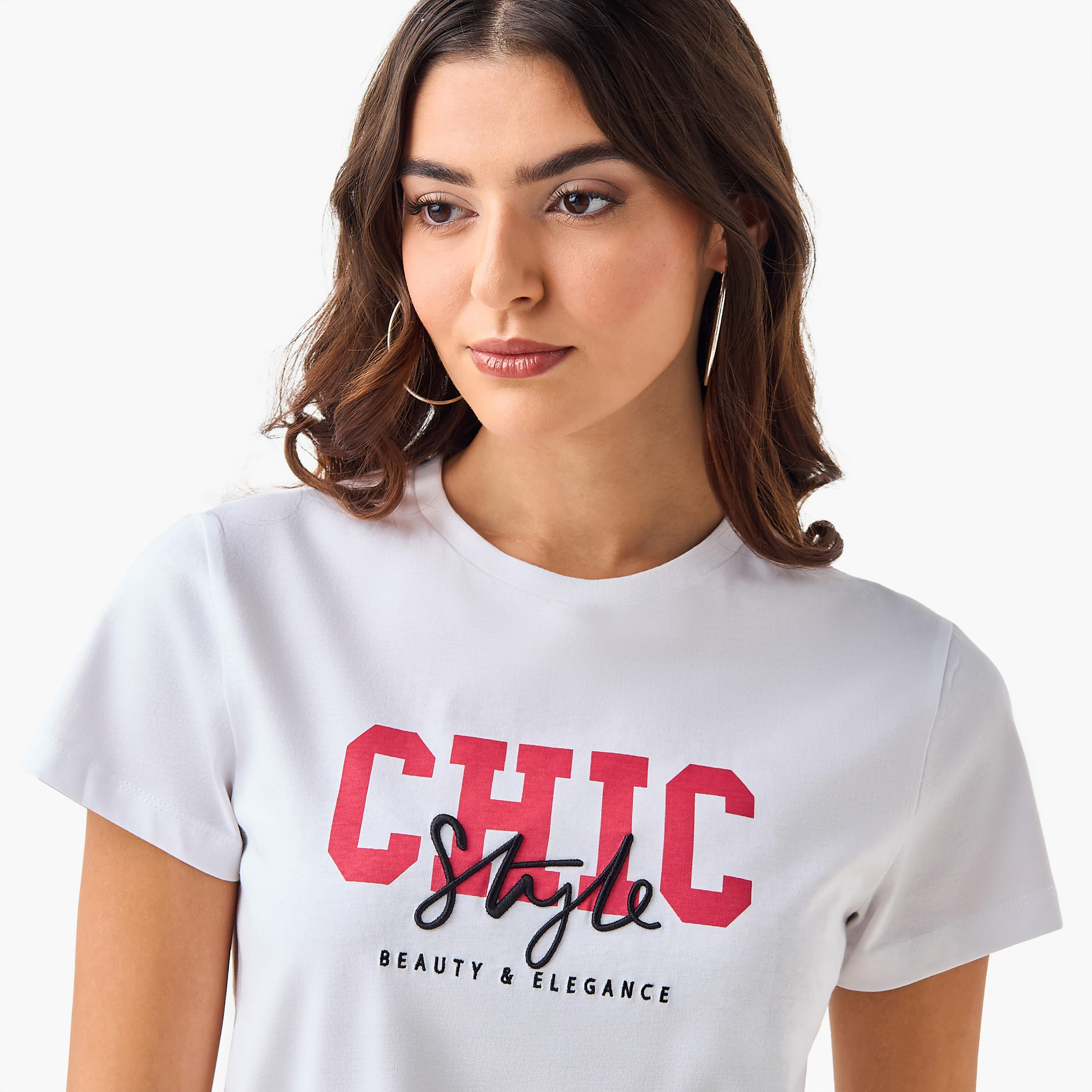 Cotton T-shirt with Print and Embroidery-women-clothing-tshirts-image-7