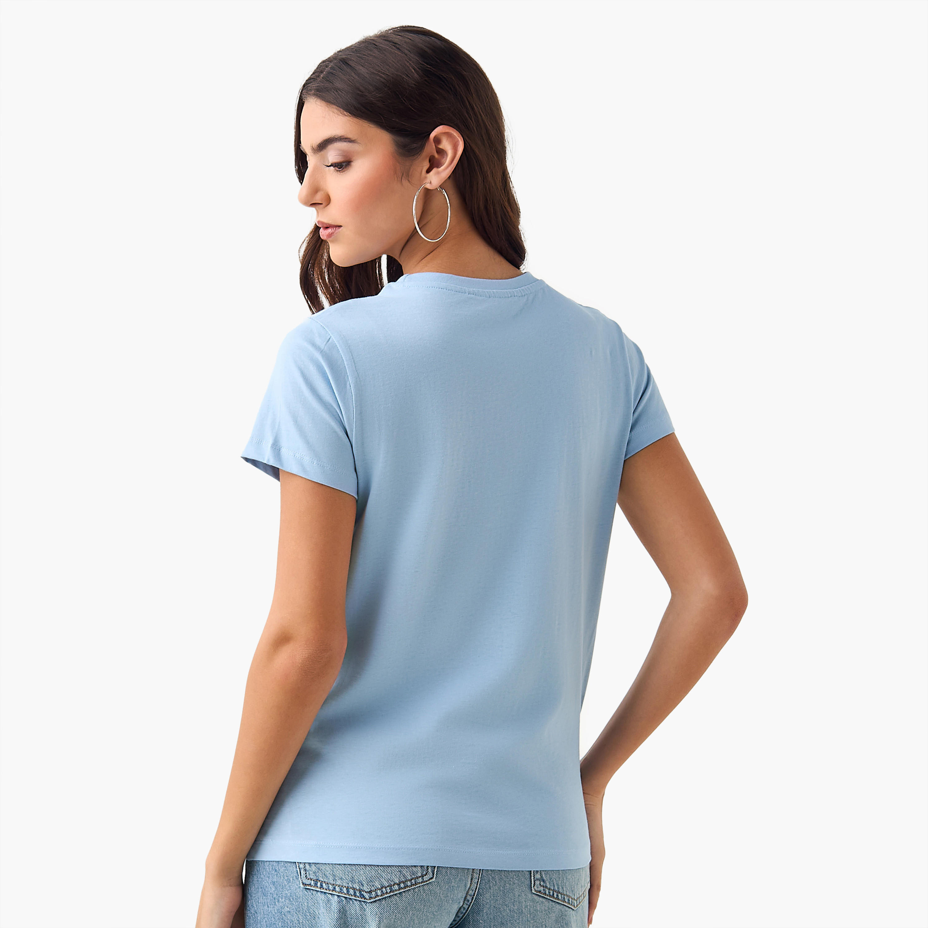 Cotton T-shirt with Print and Embroidery-women-clothing-tshirts-image-5