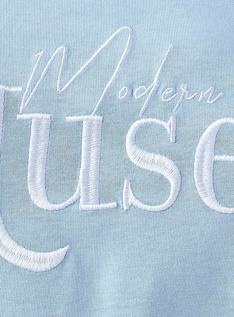 Cotton T-shirt with Print and Embroidery-women-clothing-tshirts-image-7