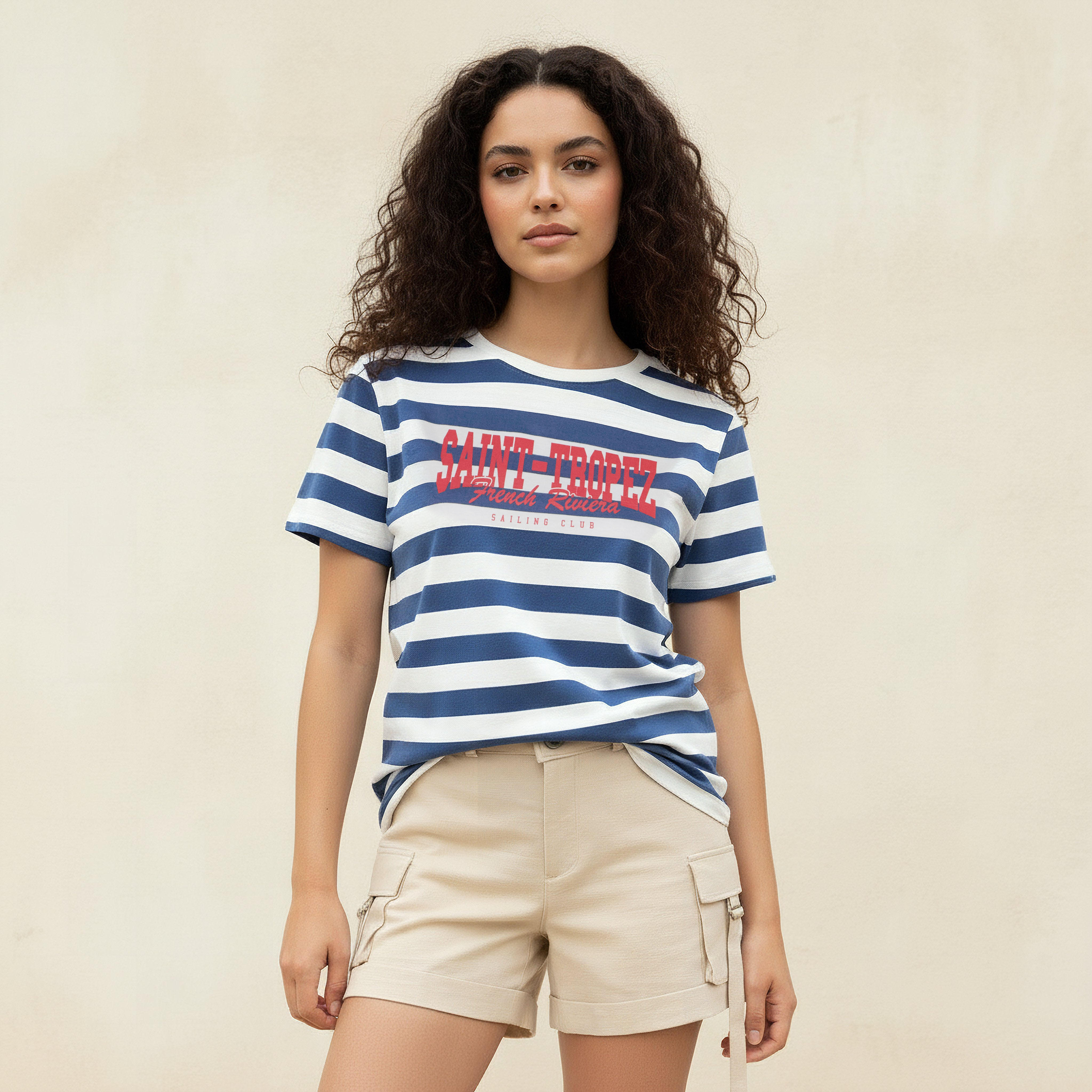 تيشيرت قطن مقلم-women-clothing-tshirts-image-4