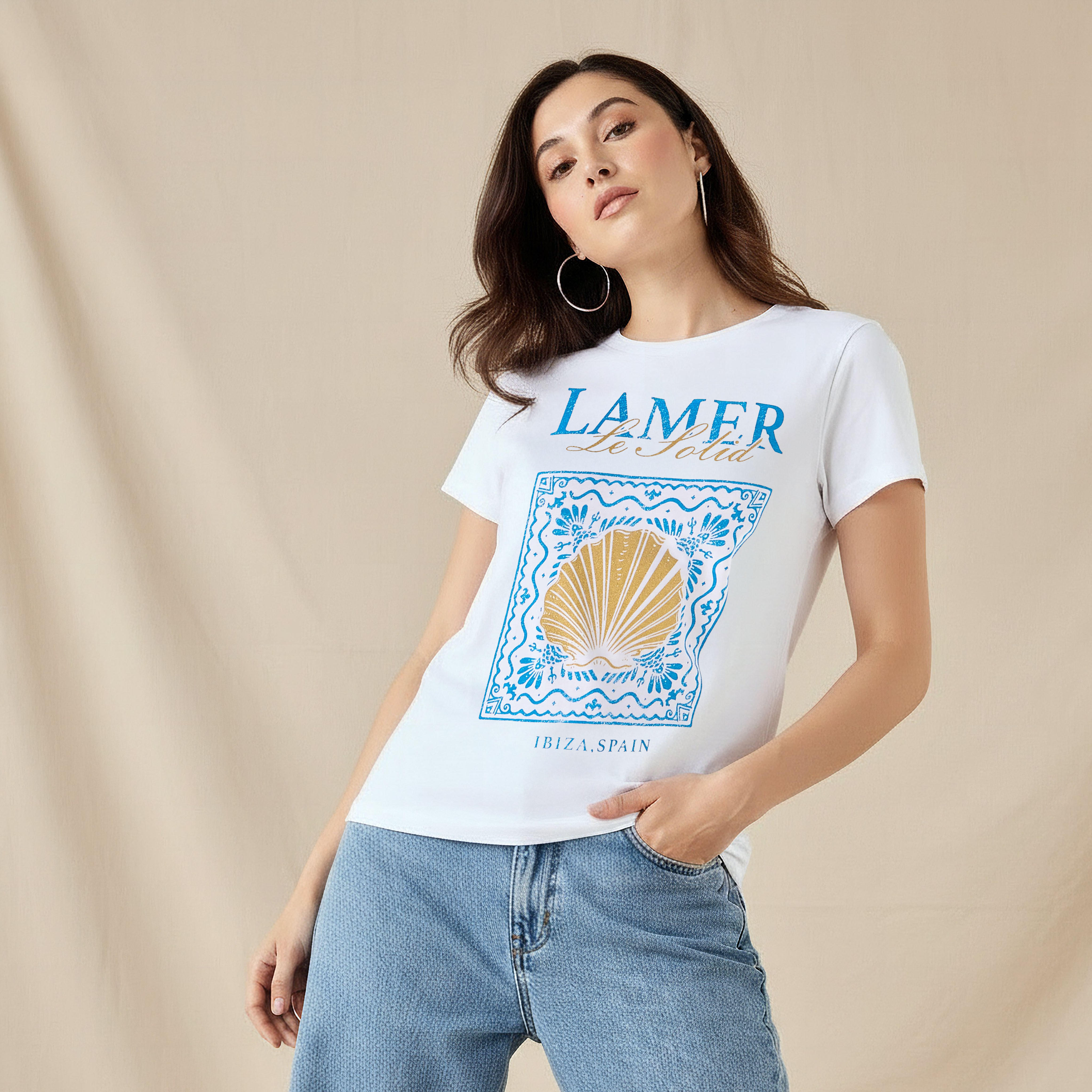 Cotton T-shirt with Print-women-clothing-tshirts-image-1