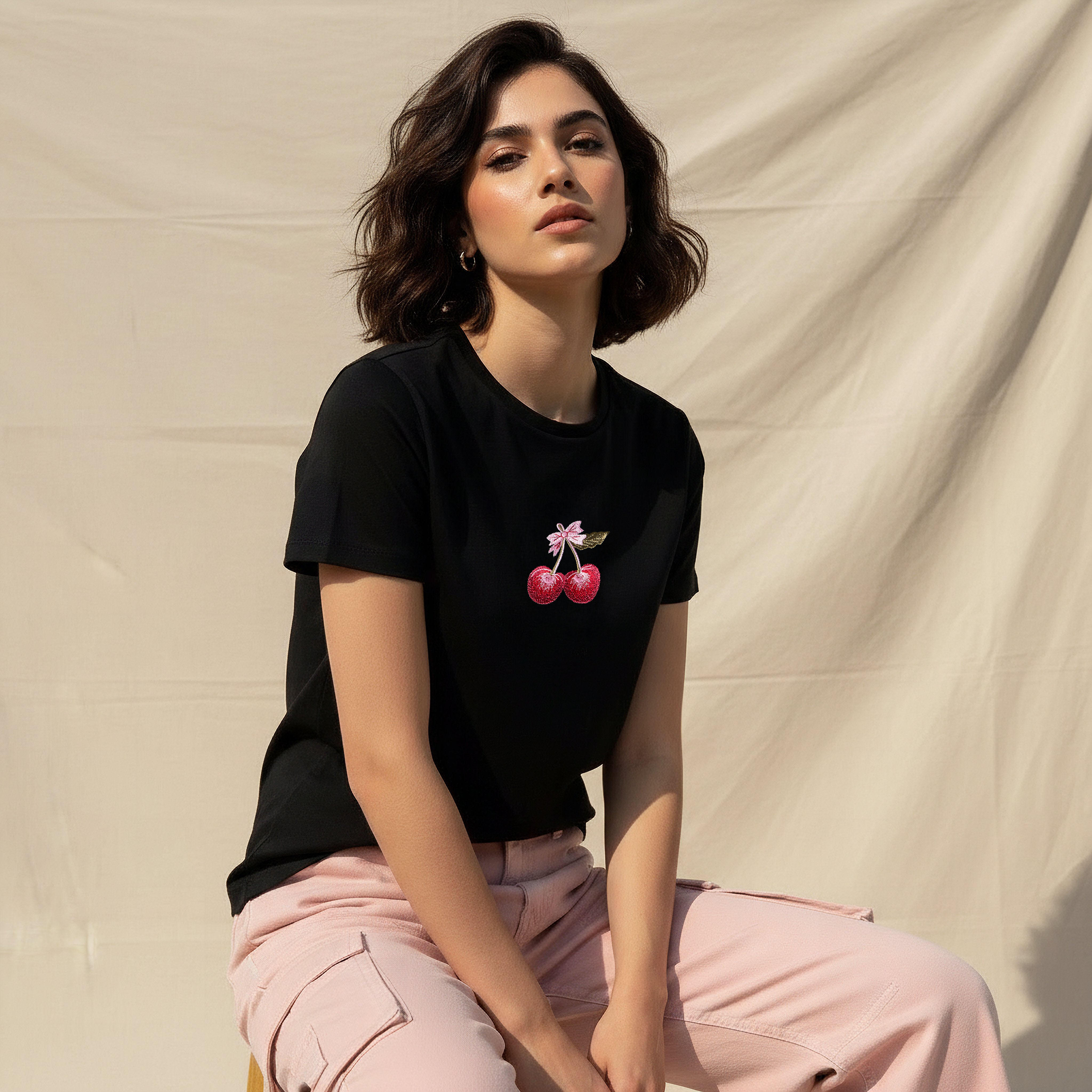 تيشيرت قطن بتطريز-women-clothing-tshirts-image-5