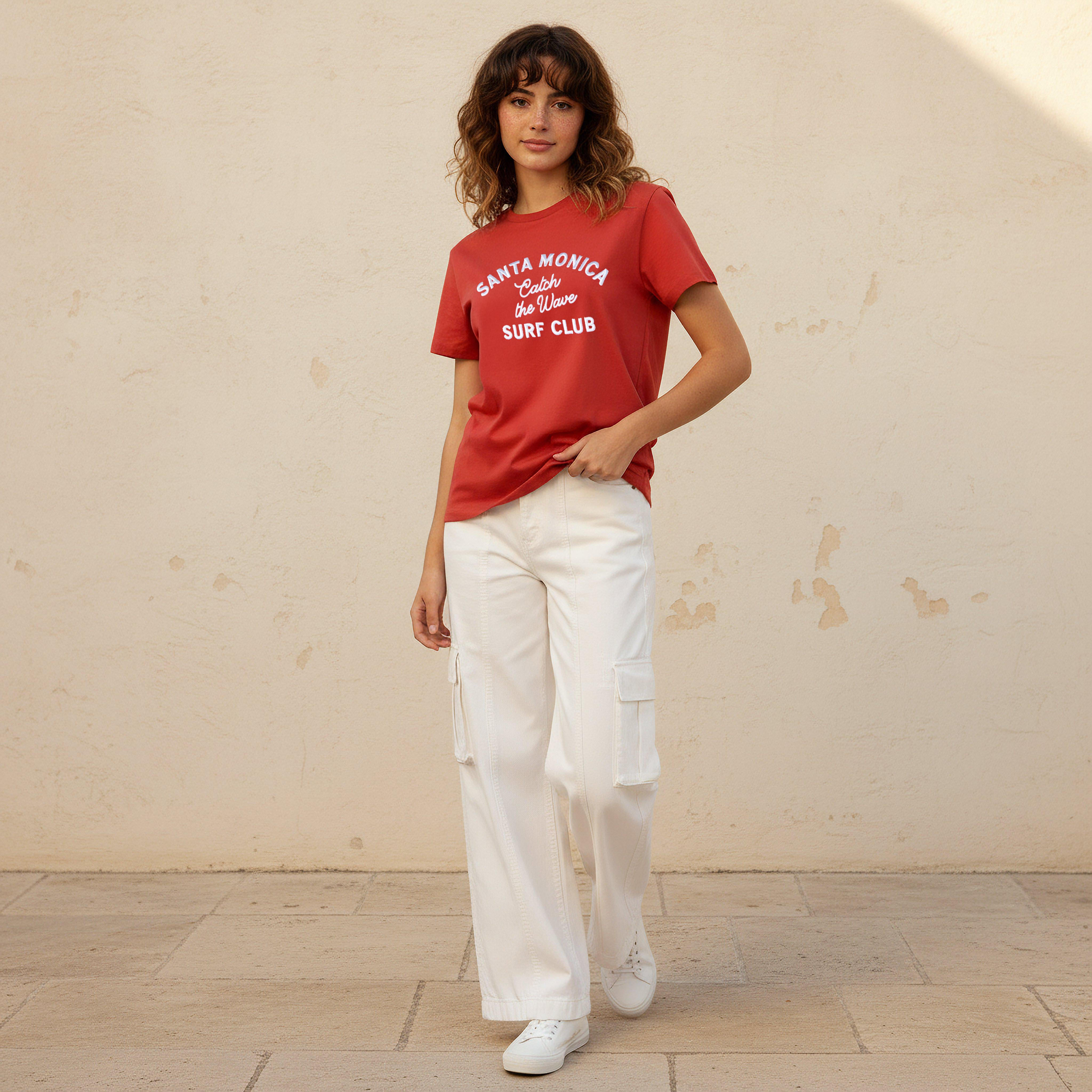 Cotton T-shirt with Text Embroidery-women-clothing-tshirts-image-3