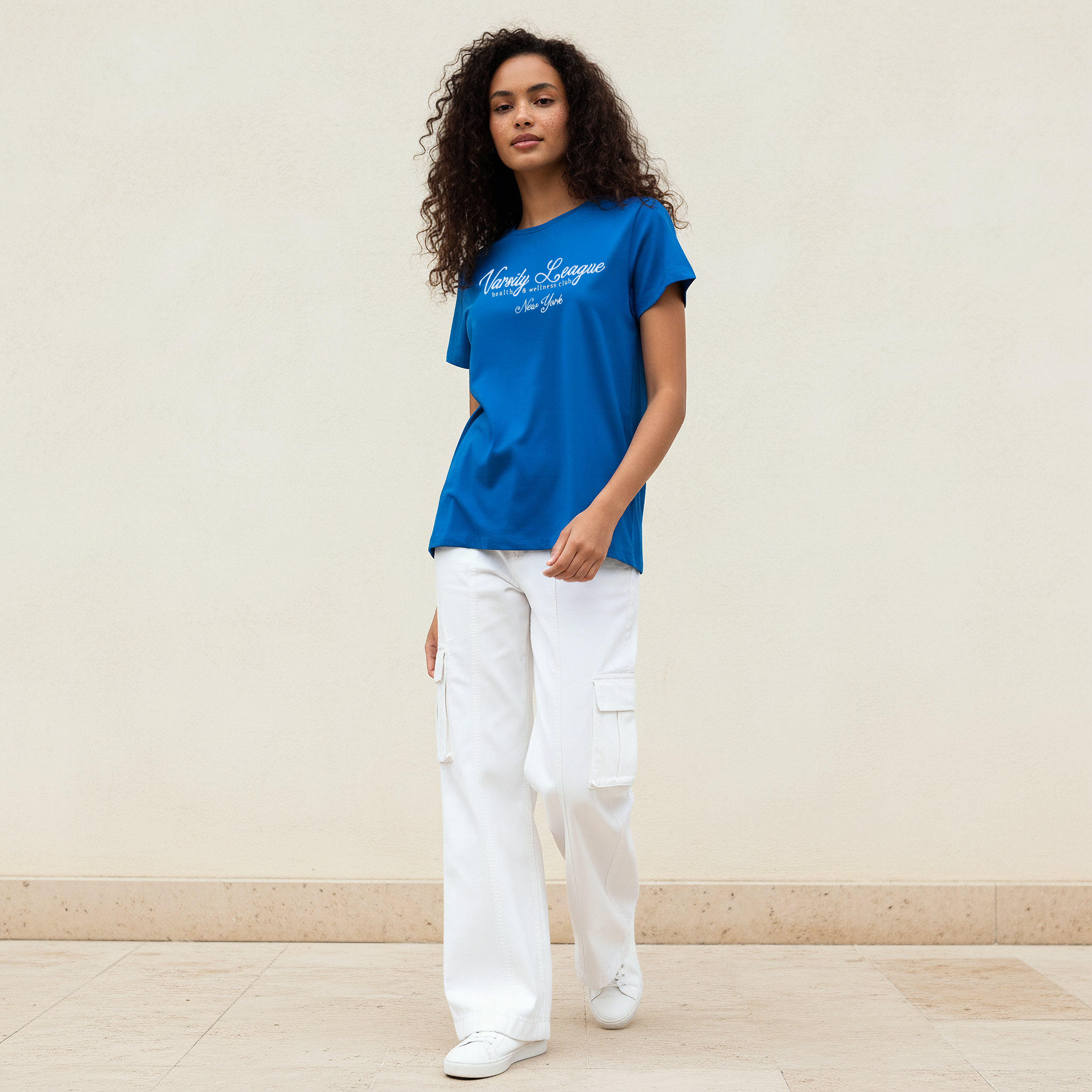 Cotton T-shirt with Text Embroidery-women-clothing-tshirts-image-3