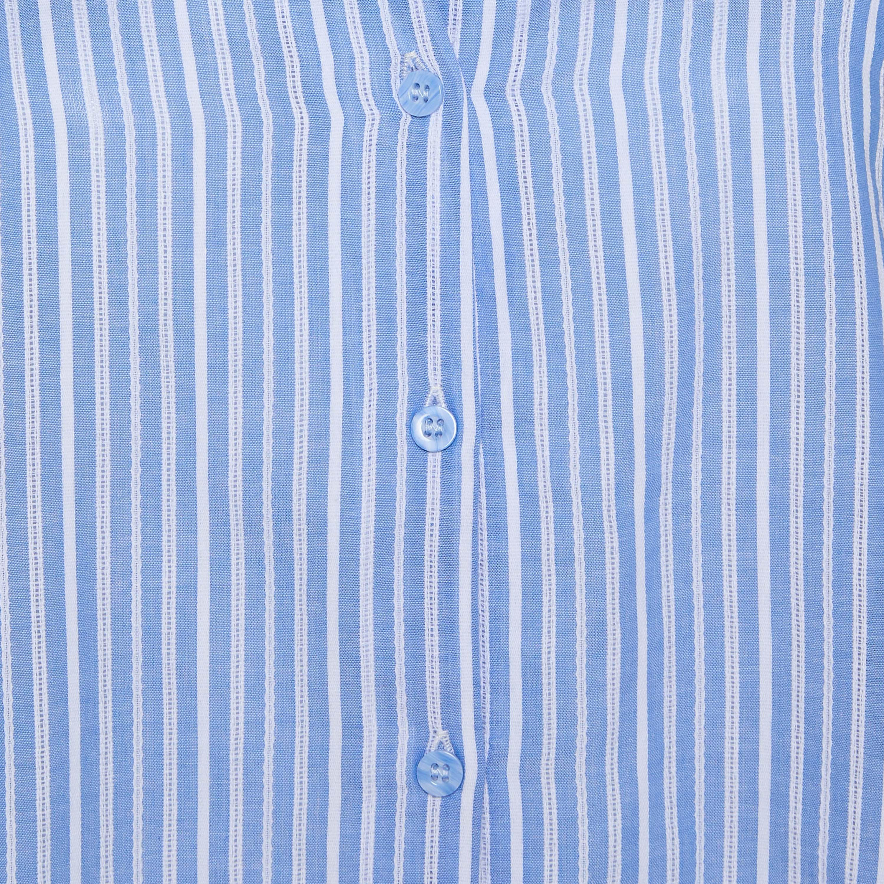 Cotton Striped Shirt with Dropped Sleeves-women-clothing-shirtsandblouses-shirts-image-2
