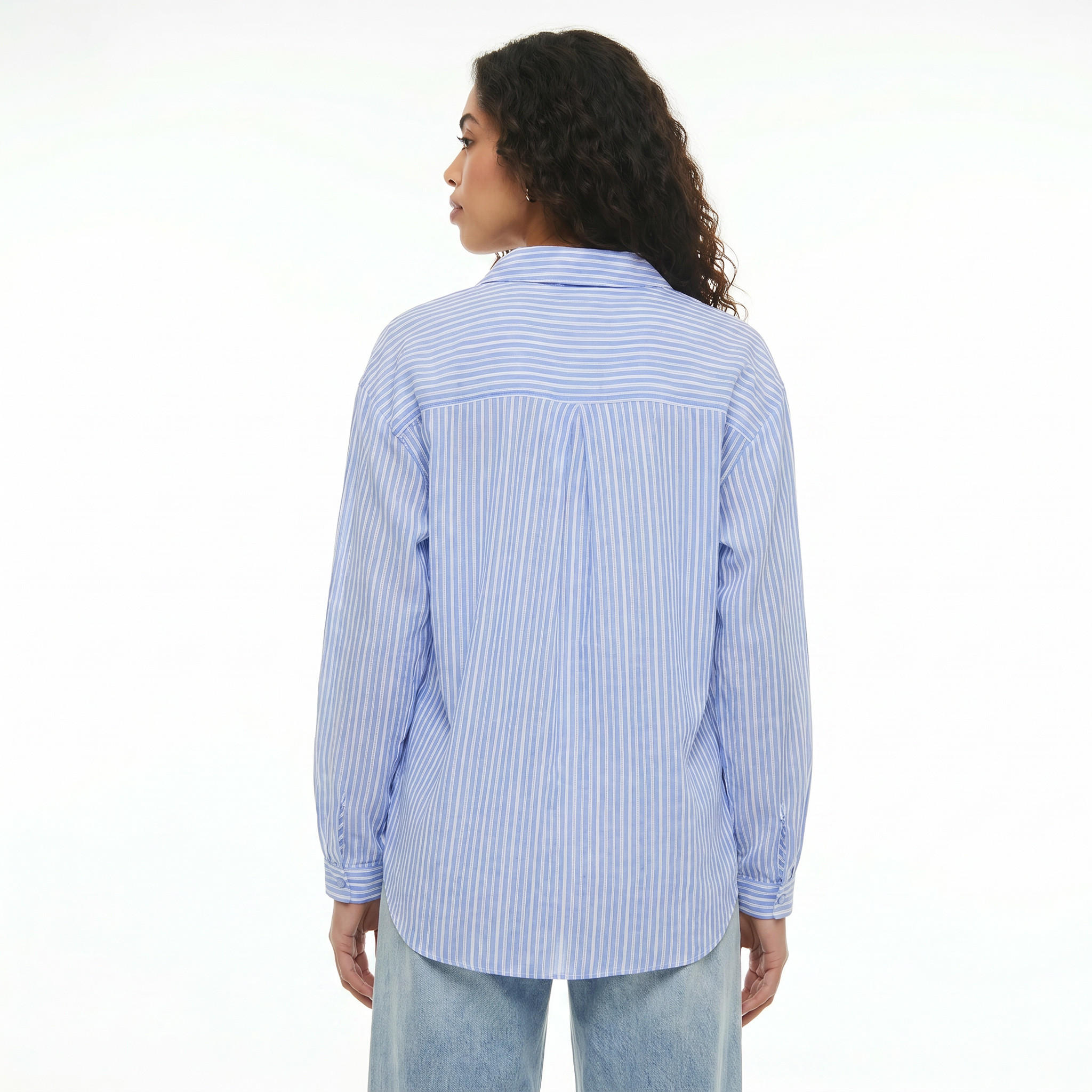 Cotton Striped Shirt with Dropped Sleeves-women-clothing-shirtsandblouses-shirts-image-4