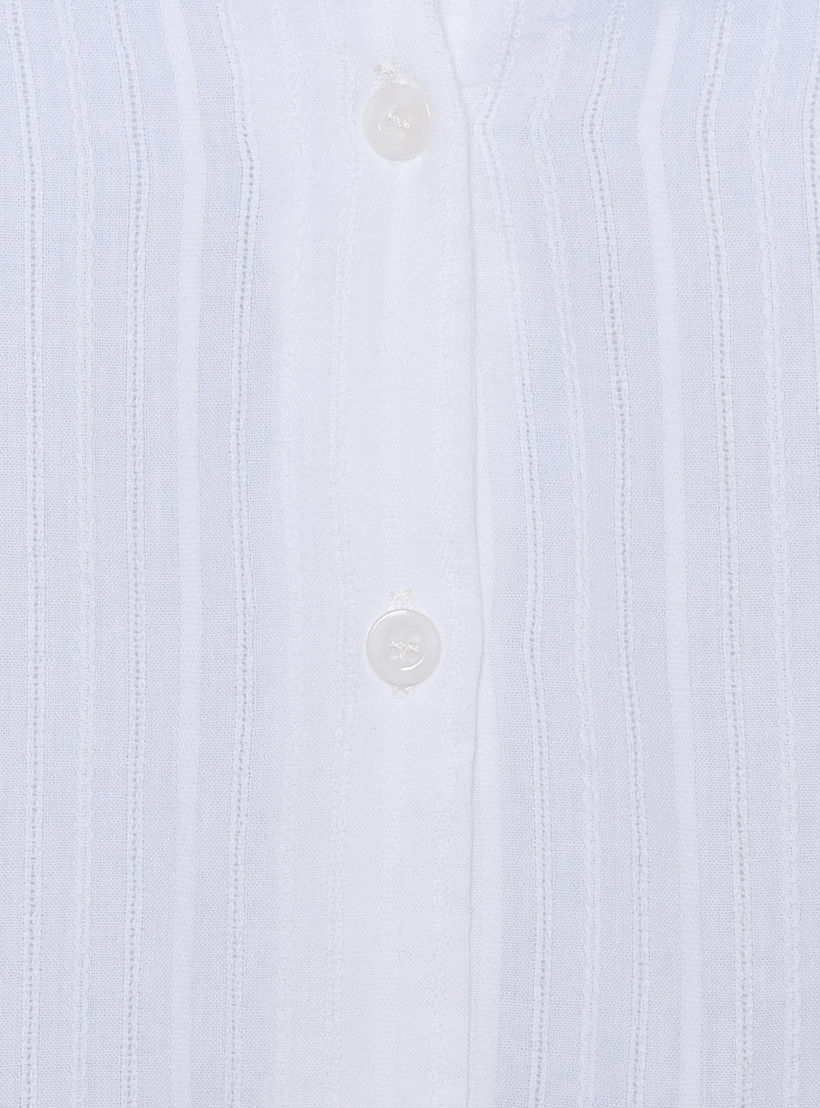 Cotton Striped Shirt with Dropped Sleeves-women-clothing-shirtsandblouses-shirts-image-2