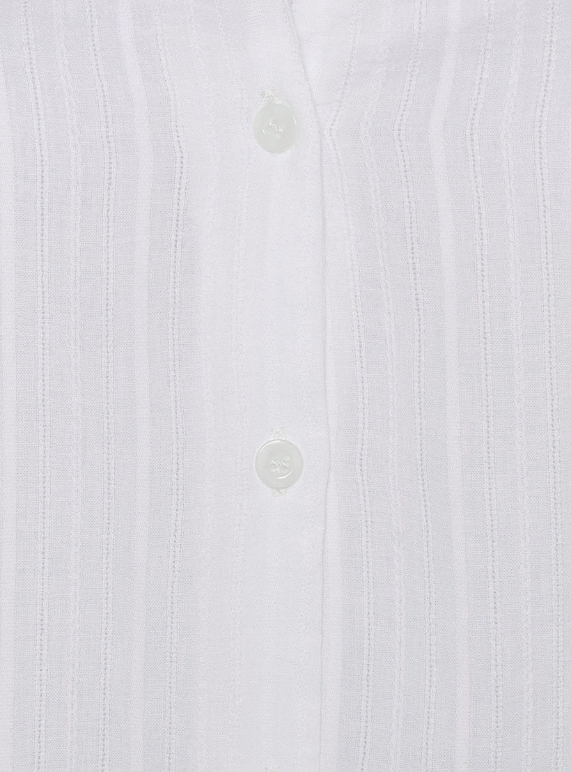 Cotton Striped Shirt with Dropped Sleeves-women-clothing-shirtsandblouses-shirts-image-2