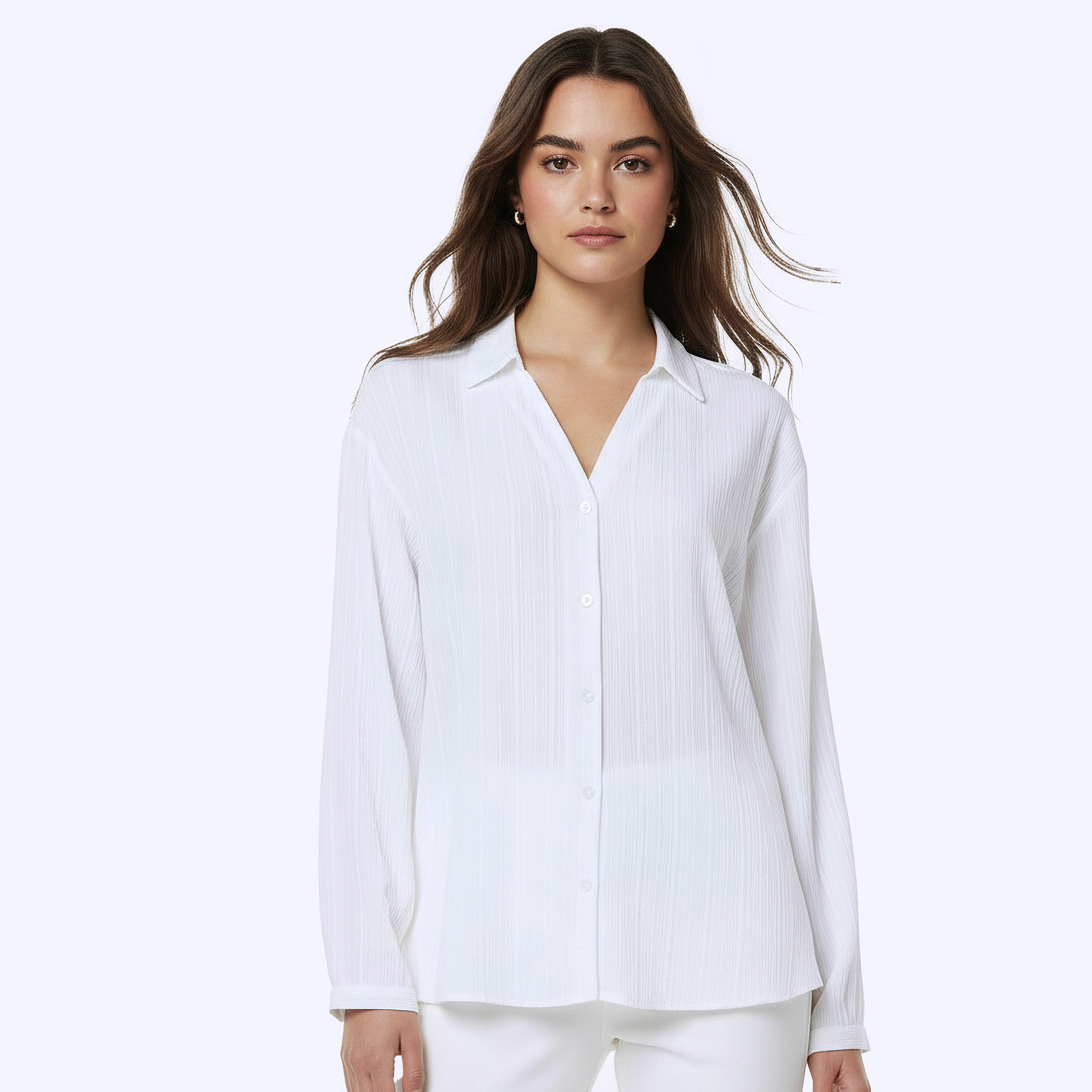 Cotton Striped Shirt with Dropped Sleeves-women-clothing-shirtsandblouses-shirts-image-6