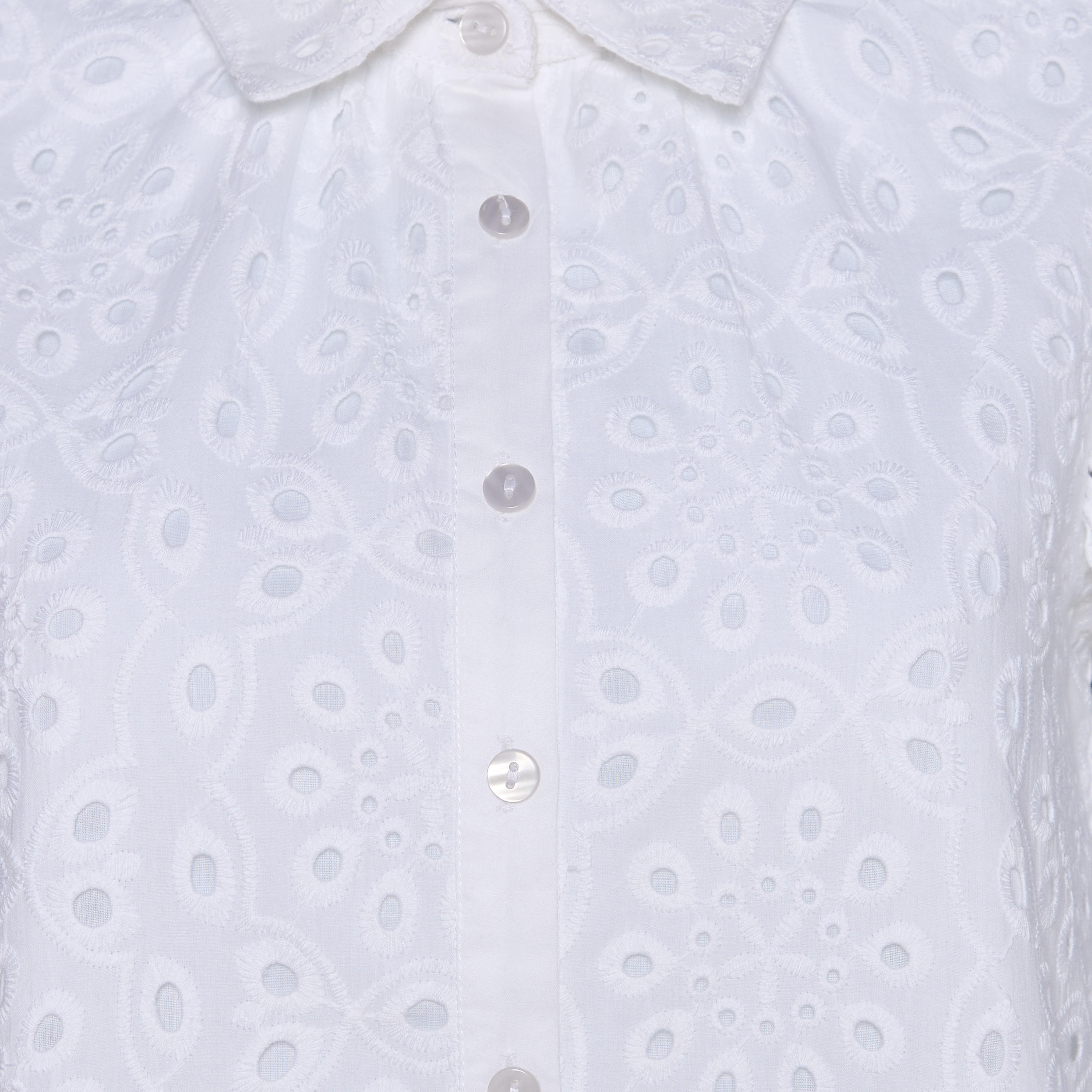 A-line Knee-Length Cotton Dress with Schiffli Embroidery-women-clothing-dresses-image-2