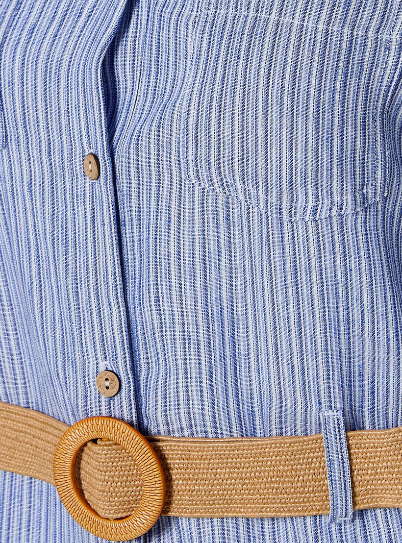 Striped Women Shirt Dress Belted-women-clothing-dresses-image-2
