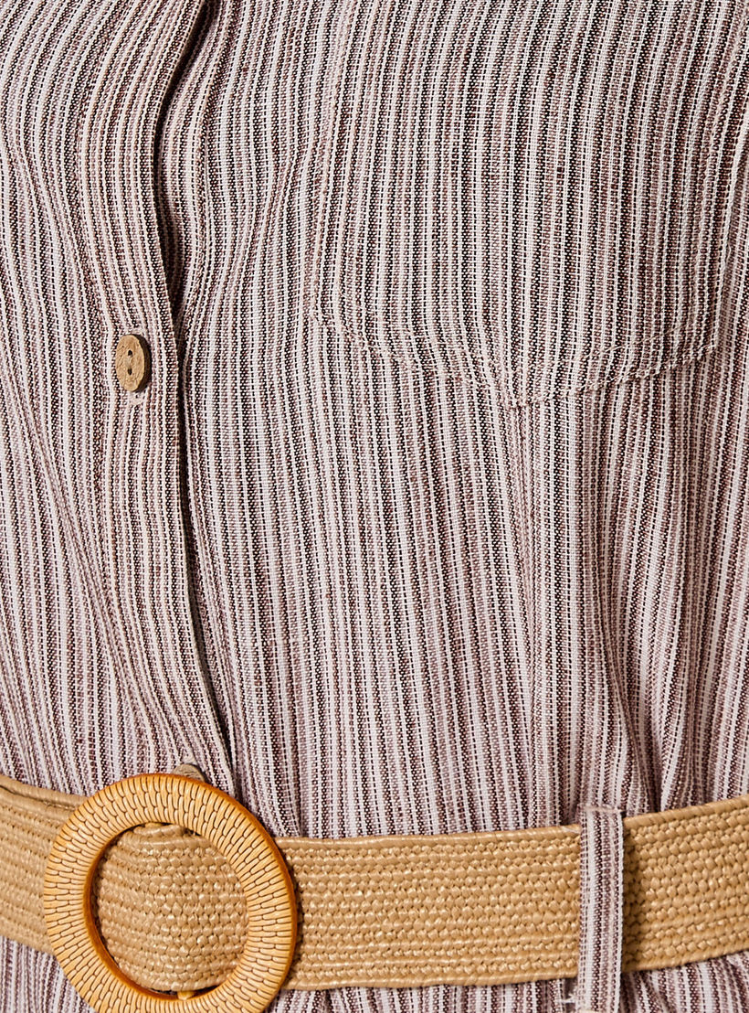Striped Women Shirt Dress Belted-women-clothing-dresses-image-2