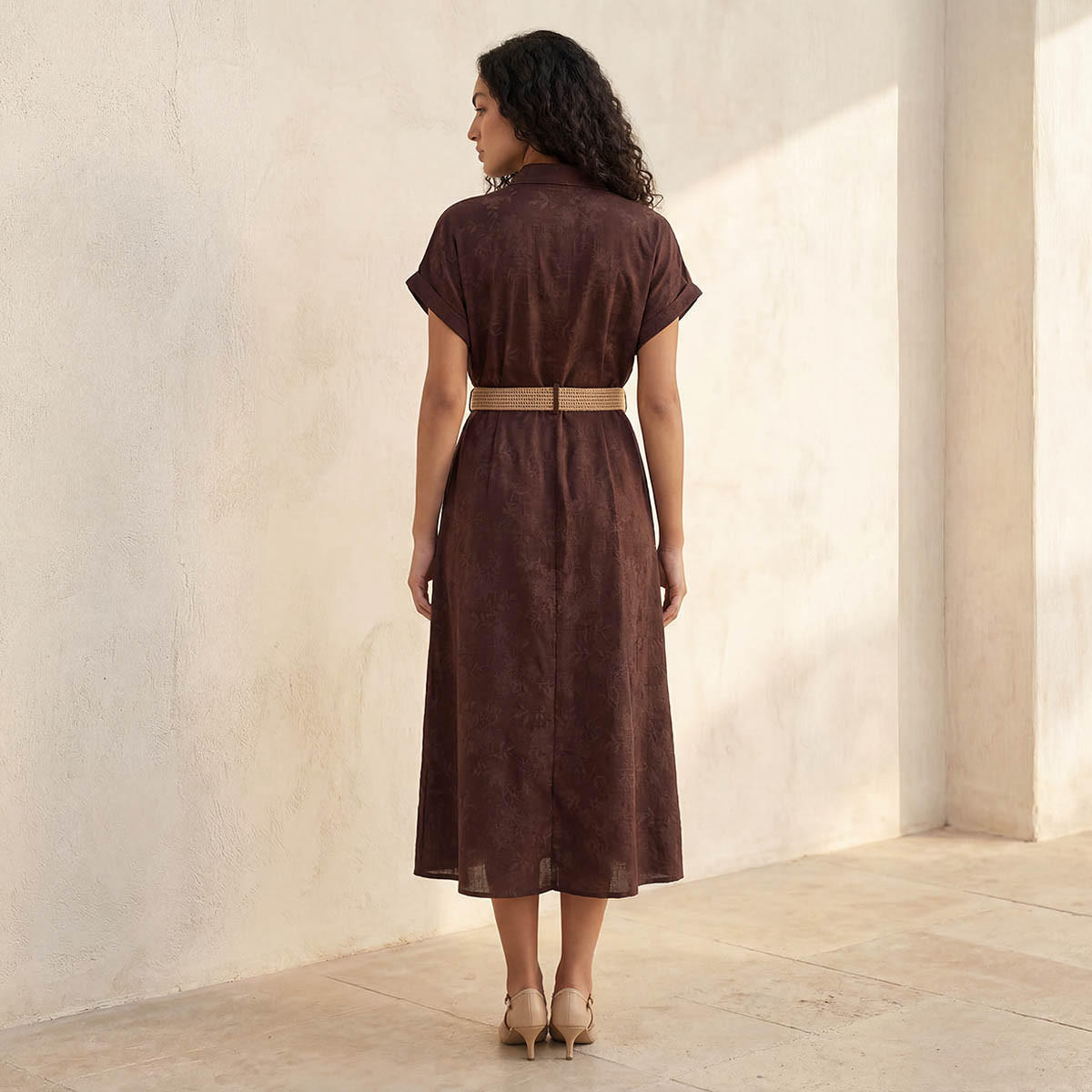 Embroidered Women Shirt Dress with Belt-women-clothing-dresses-image-4
