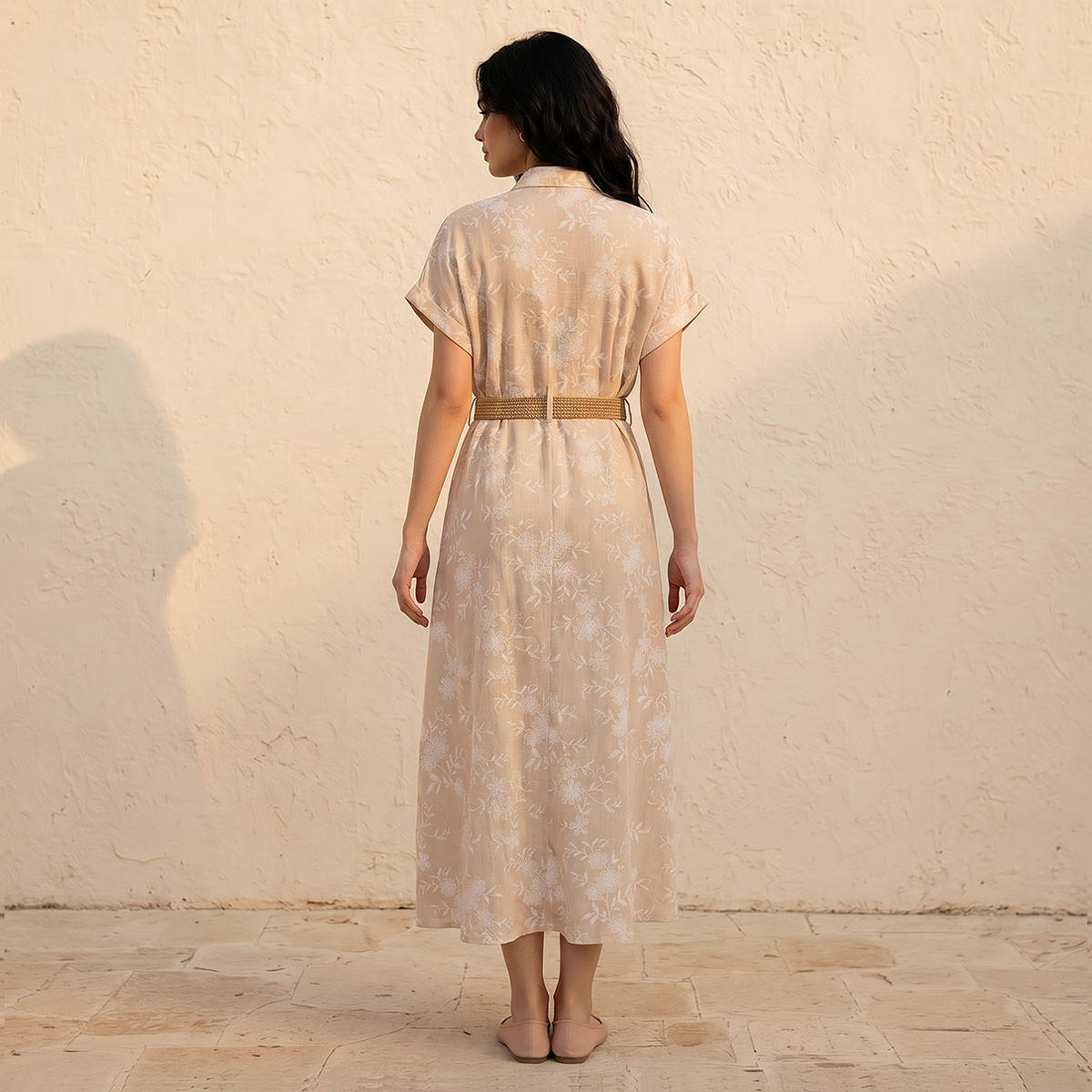 Embroidered Women Shirt Dress with Belt-women-clothing-dresses-image-3