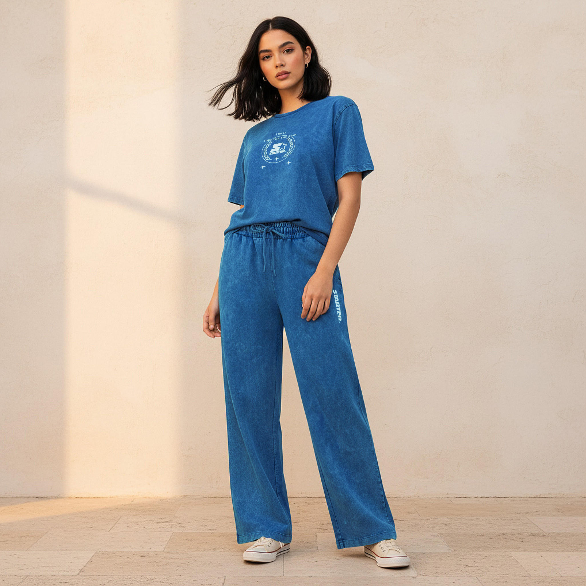 Starter Wide Leg Cotton Joggers with Pockets-women-clothing-bottoms-joggers-image-3
