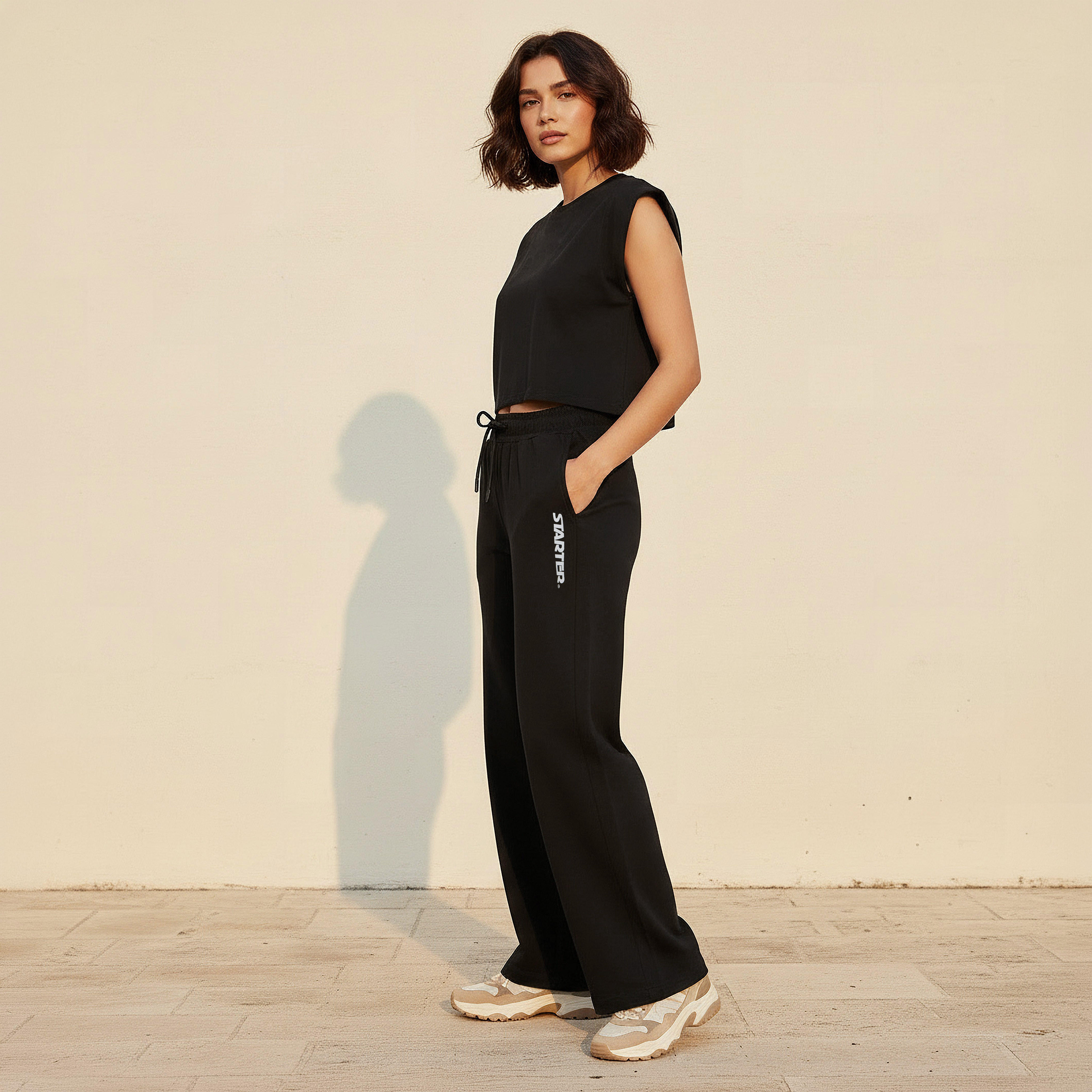 Wide Leg Mid-Rise Joggers with Text Print-women-clothing-bottoms-joggers-image-3