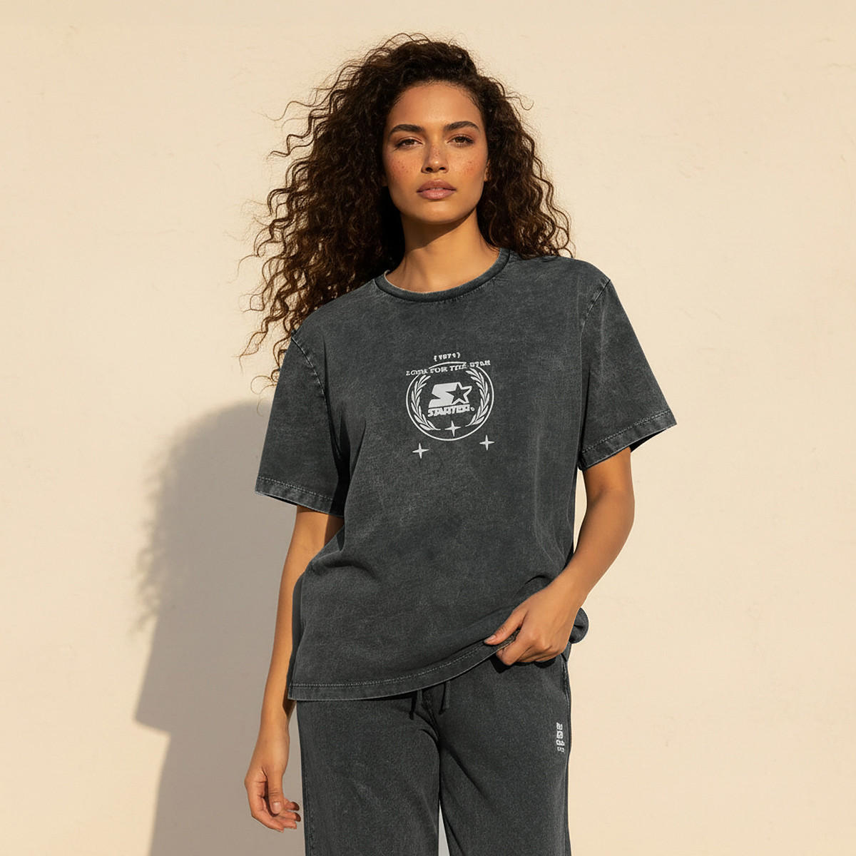 Starter Cotton T-shirt with Logo Print-women-clothing-tshirts-image-1