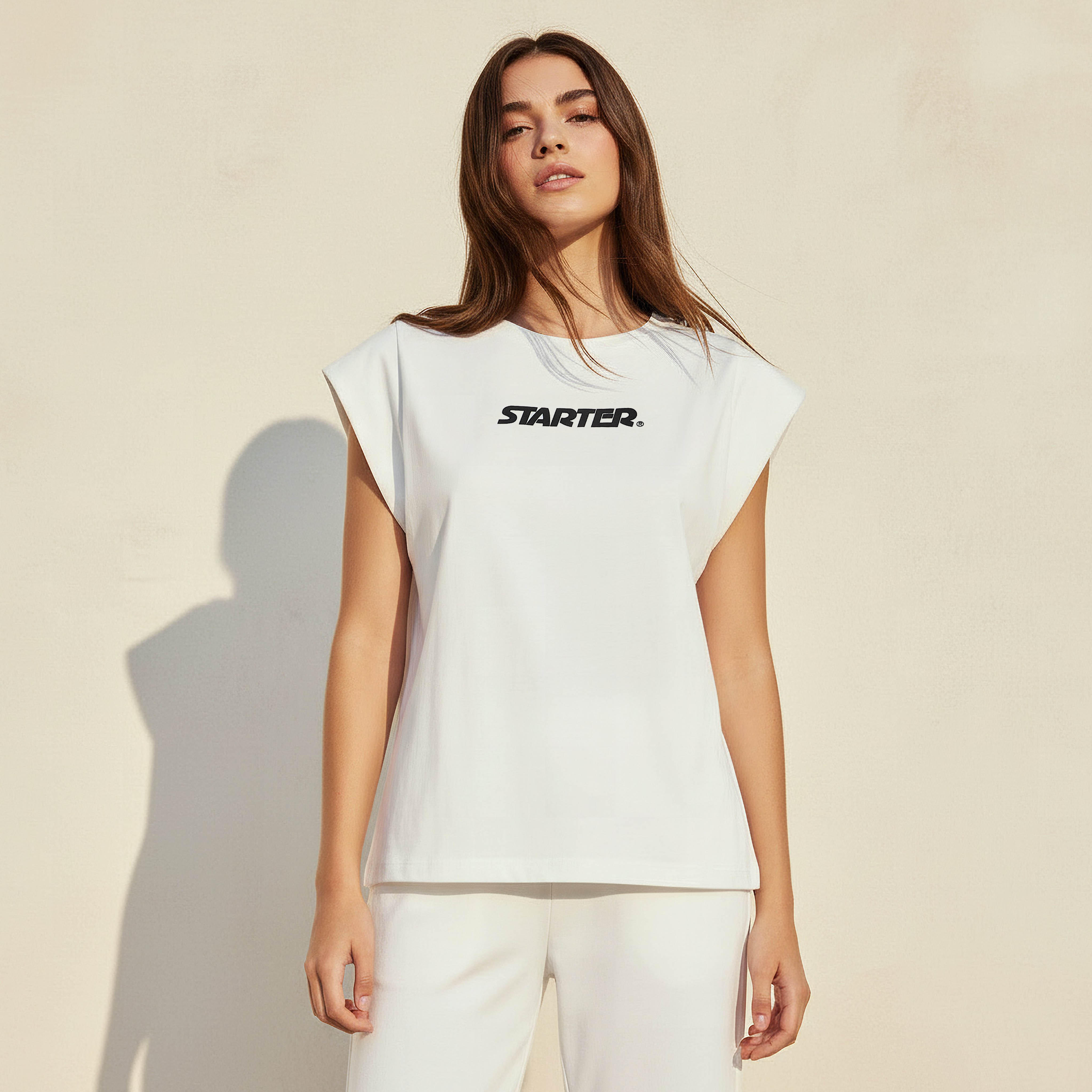 Starter Cotton T-shirt with Logo Print-women-clothing-tshirts-image-1