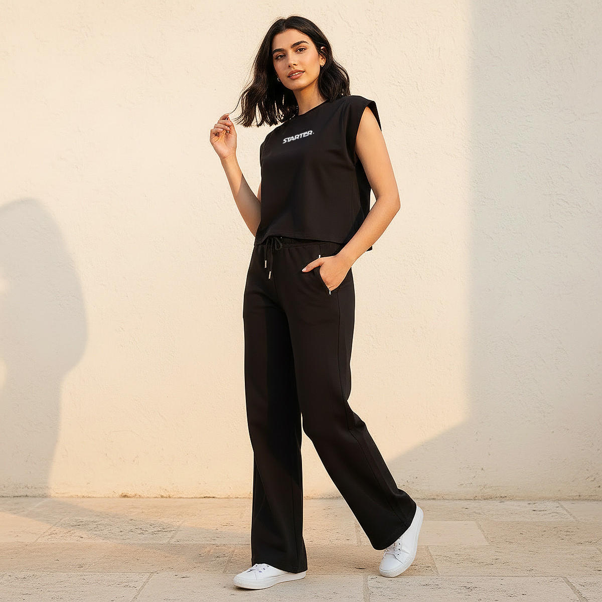 Starter Cotton T-shirt with Logo Print-women-clothing-tshirts-image-3