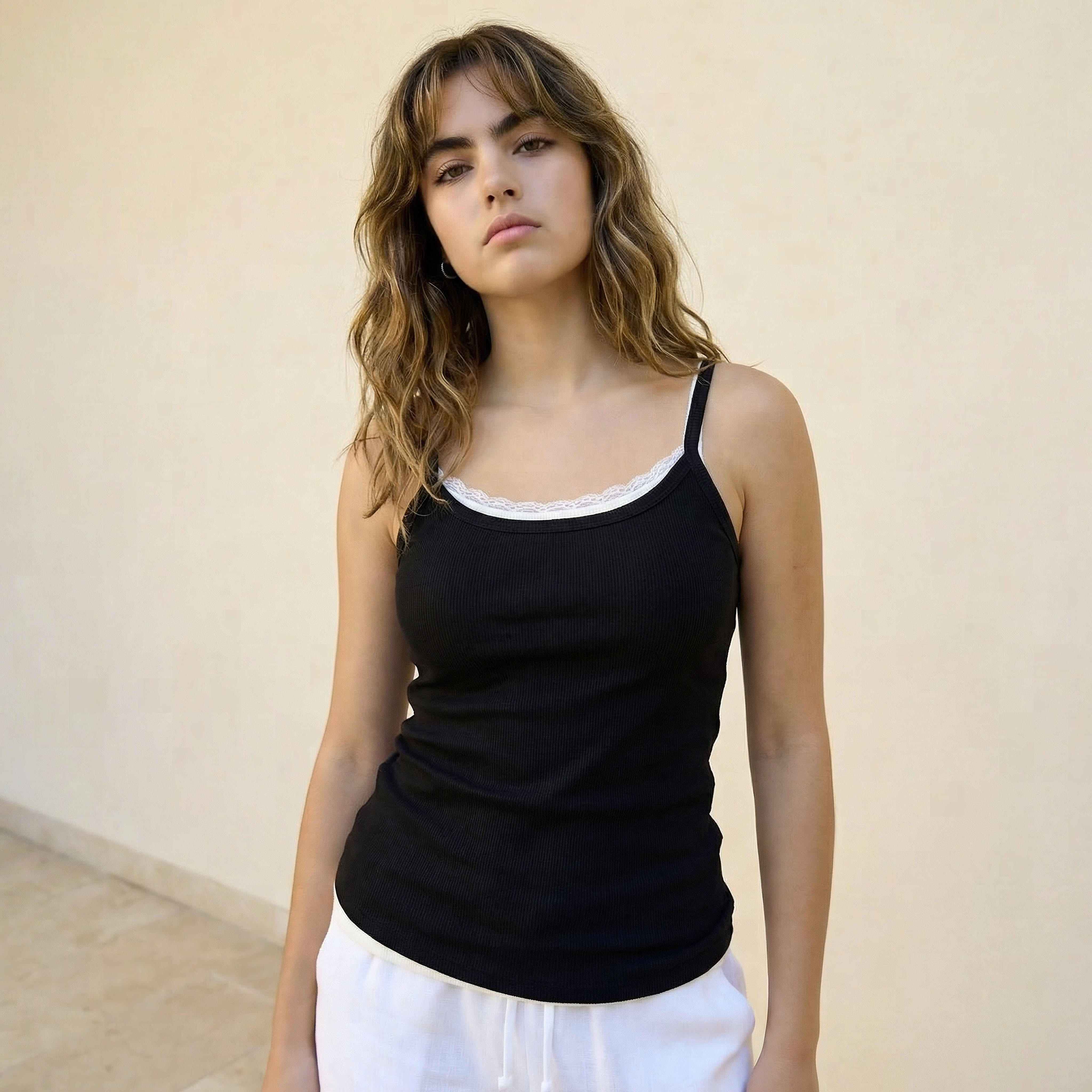 بلوزة تانك بملمس مضلع بارز-women-clothing-tshirts-image-3