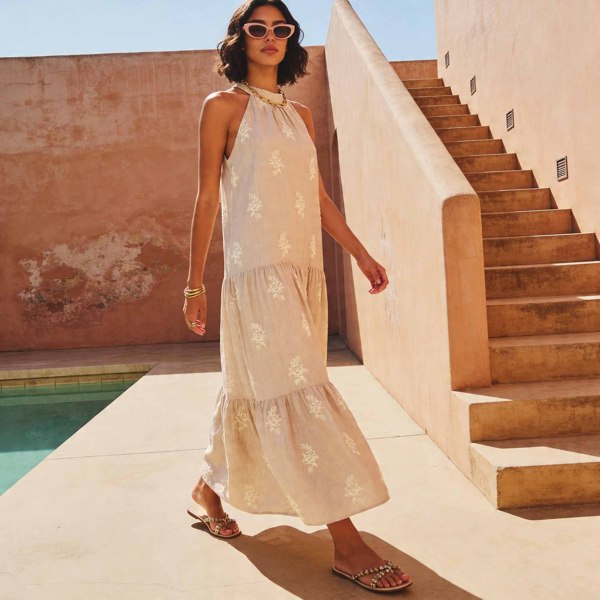 Embroidered A-line Women Dress with Tie-Ups-women-clothing-dresses-image-1