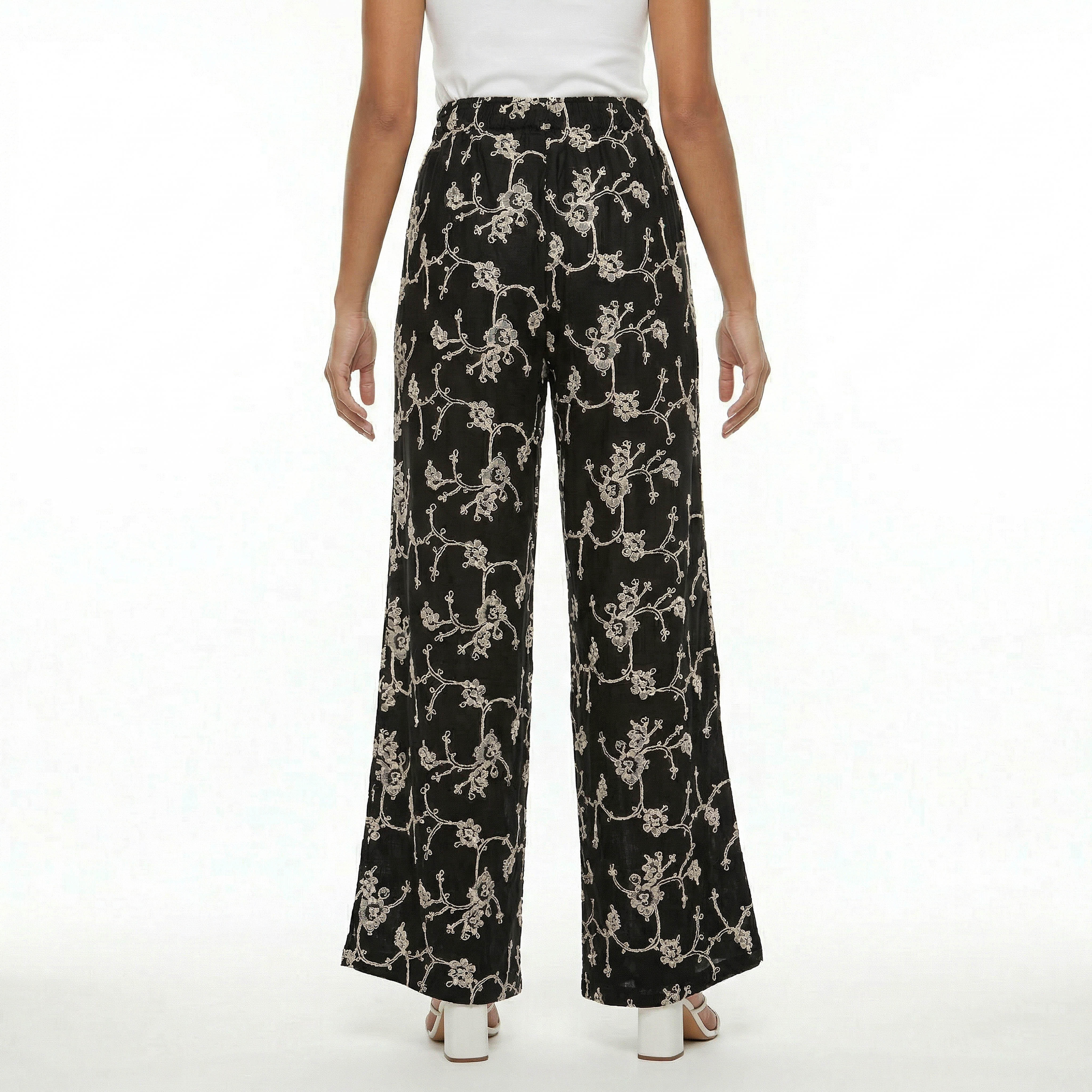 Mid-Rise Embroidered Wide Leg Pants-women-clothing-coordsets-image-4