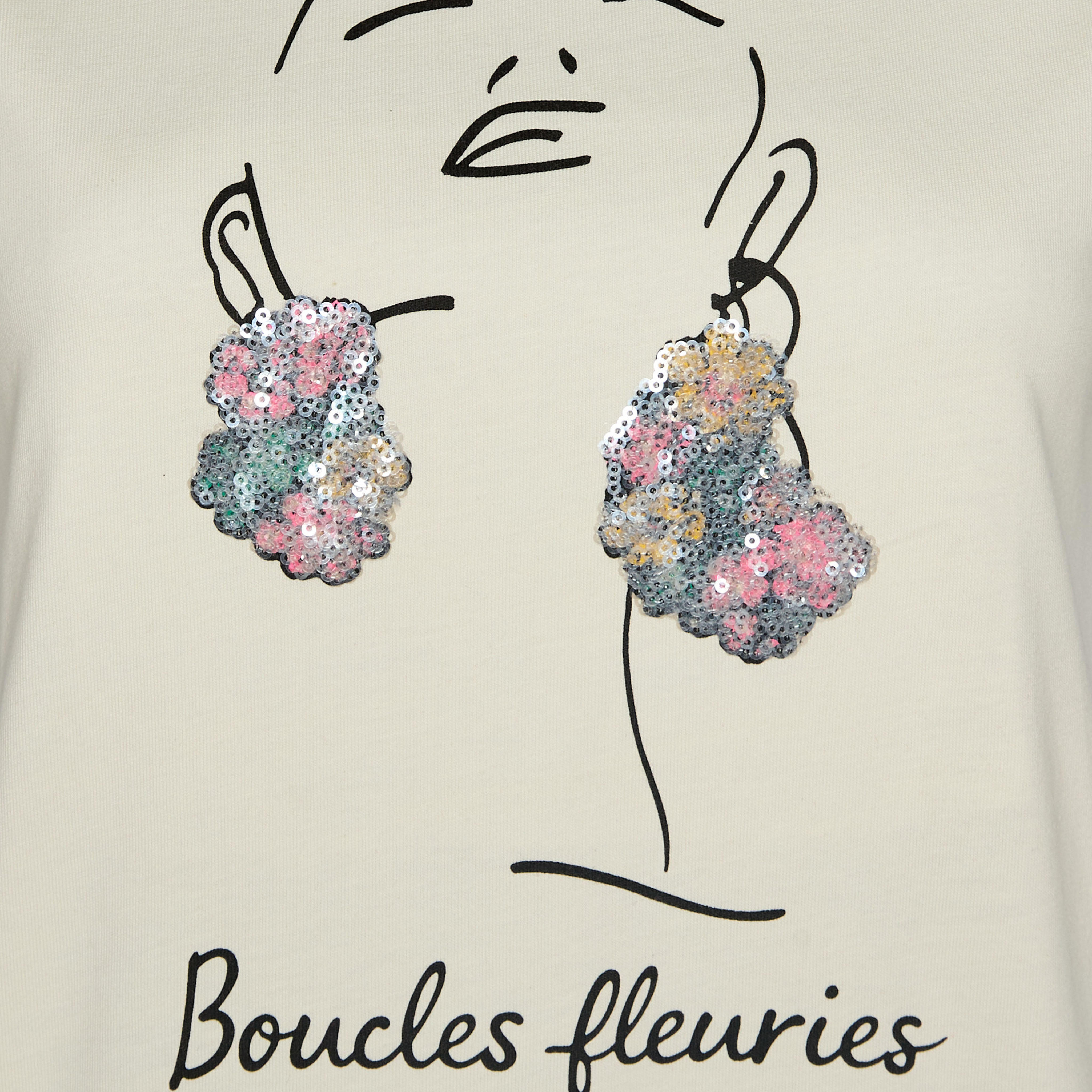 Cotton T-shirt with Slogan Embroidery-women-clothing-tshirts-image-2