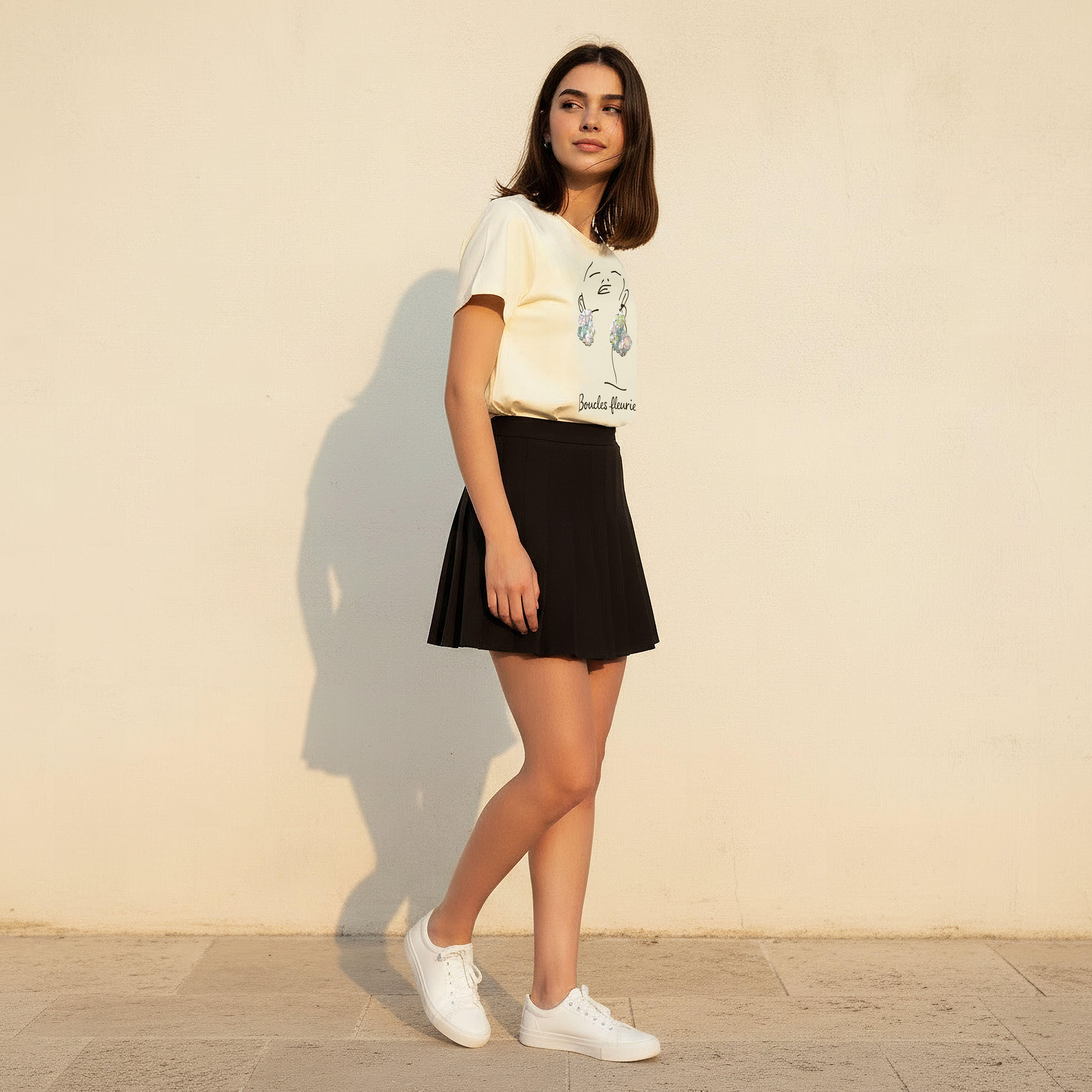 Cotton T-shirt with Slogan Embroidery-women-clothing-tshirts-image-3