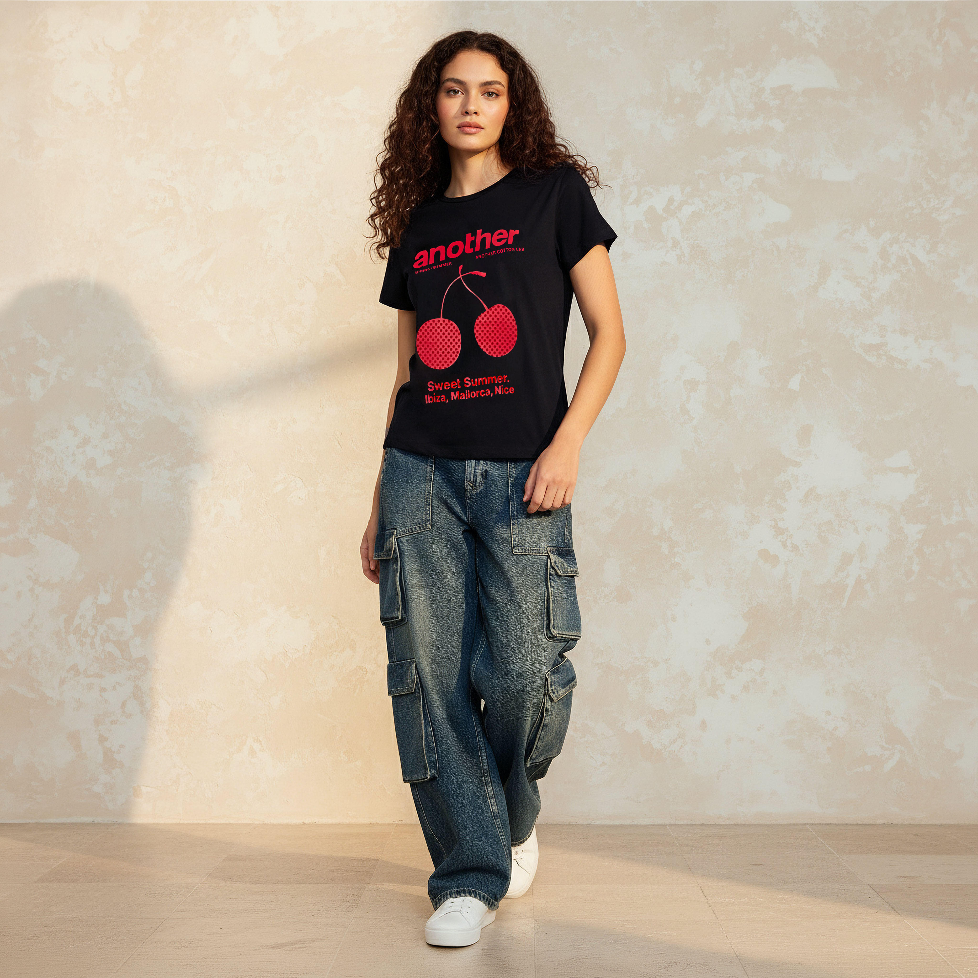 Cotton T-shirt with Graphic Print-women-clothing-tshirts-image-3