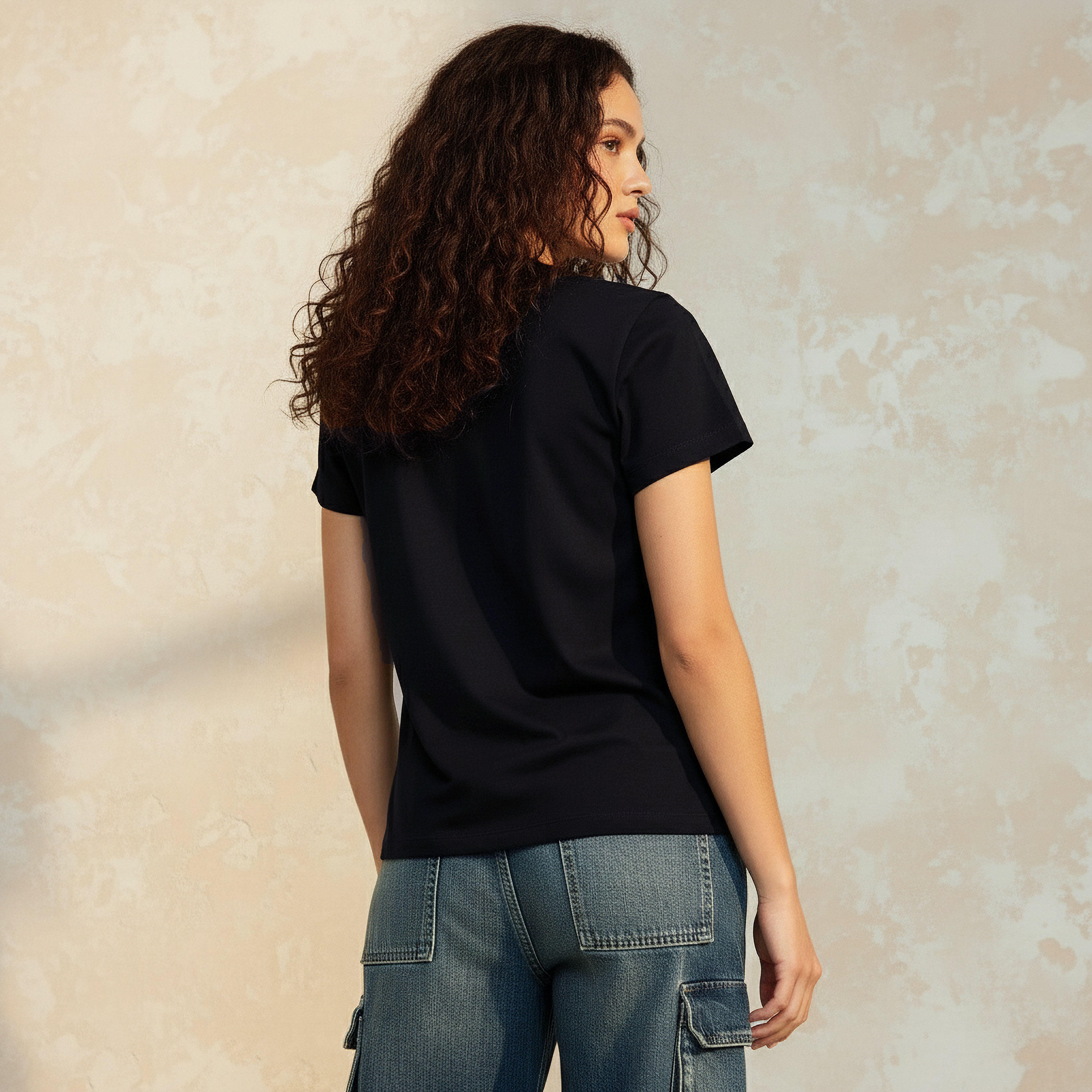 Cotton T-shirt with Graphic Print-women-clothing-tshirts-image-4