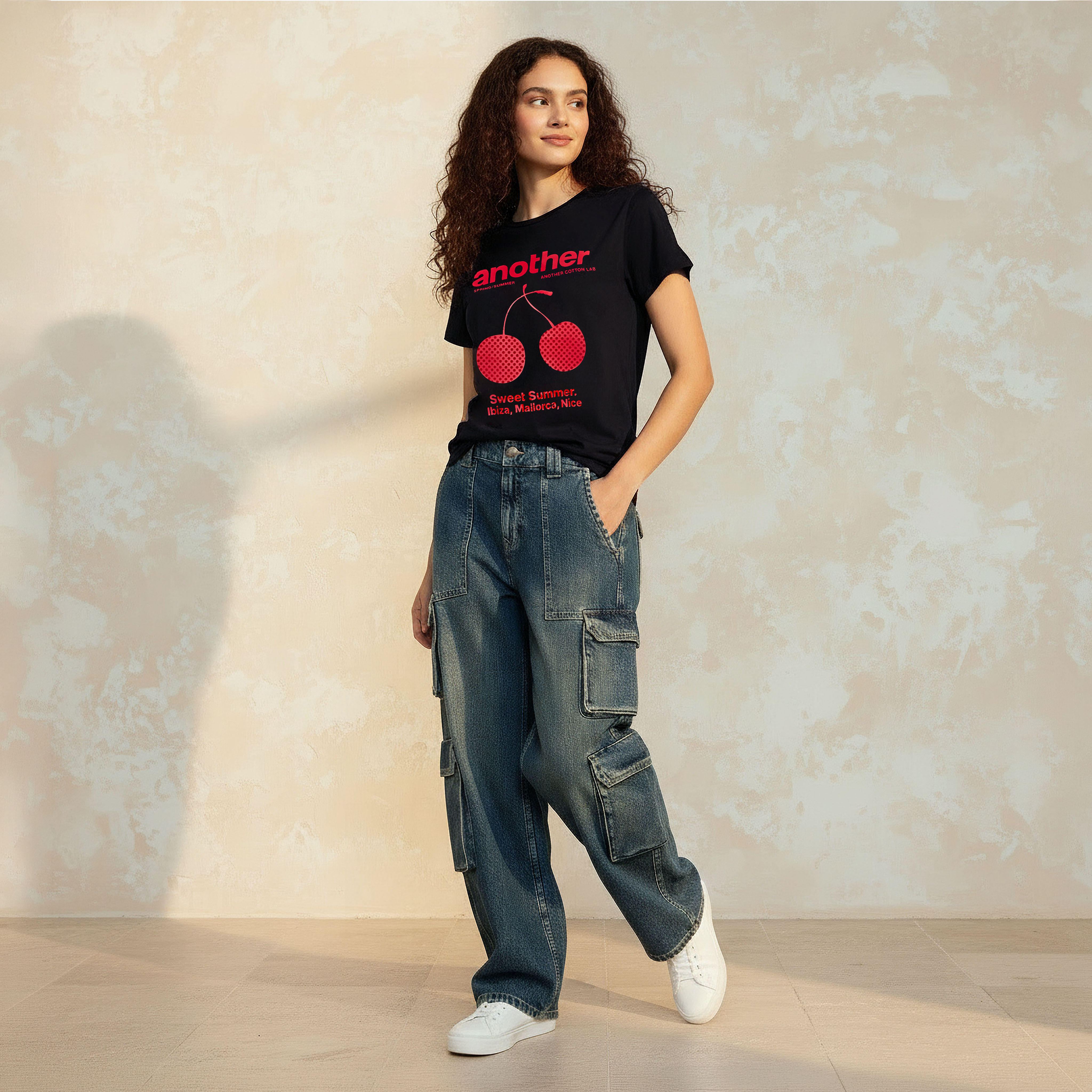 Cotton T-shirt with Graphic Print-women-clothing-tshirts-image-5
