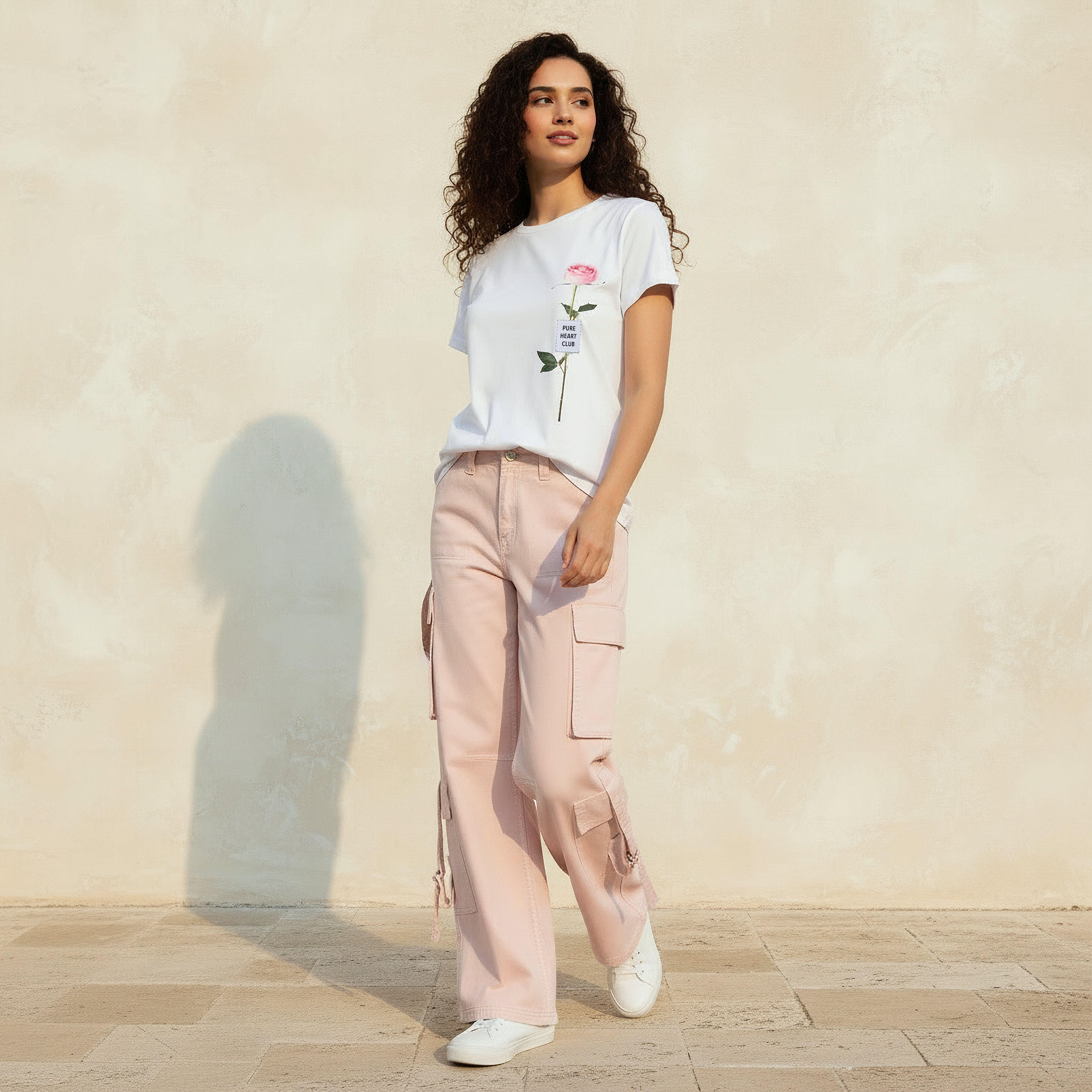 Cotton T-shirt with Graphic Print-women-clothing-tshirts-image-3