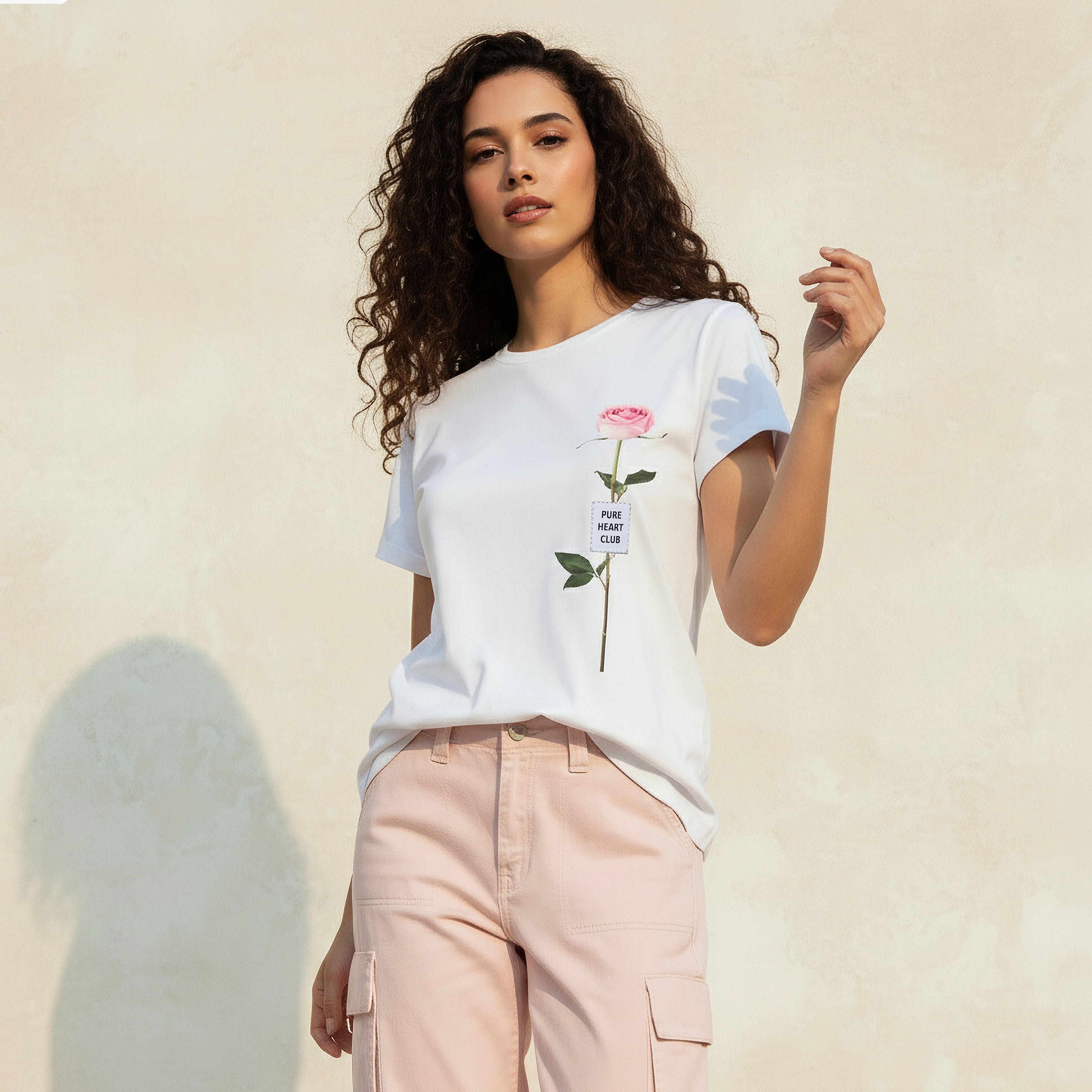Cotton T-shirt with Graphic Print-women-clothing-tshirts-image-5
