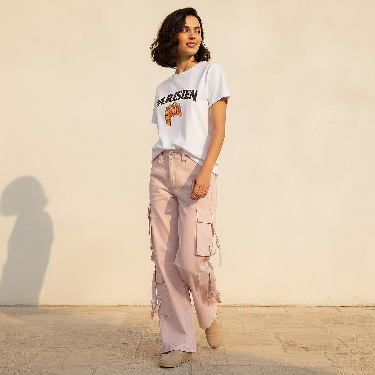 Cotton T-shirt with Typographic Embroidery-women-clothing-tshirts-image-3