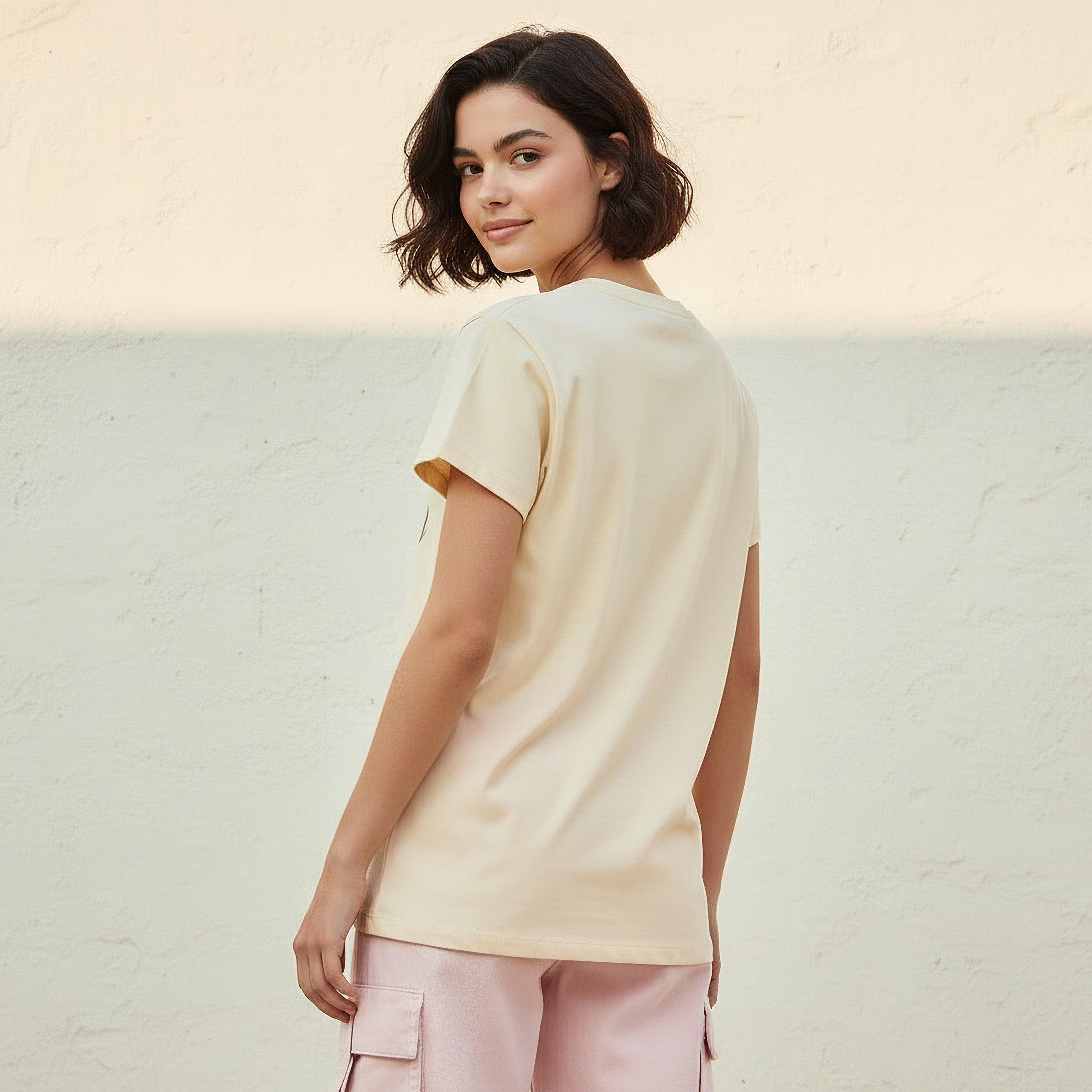 Cotton T-shirt with Typographic Embroidery-women-clothing-tshirts-image-4